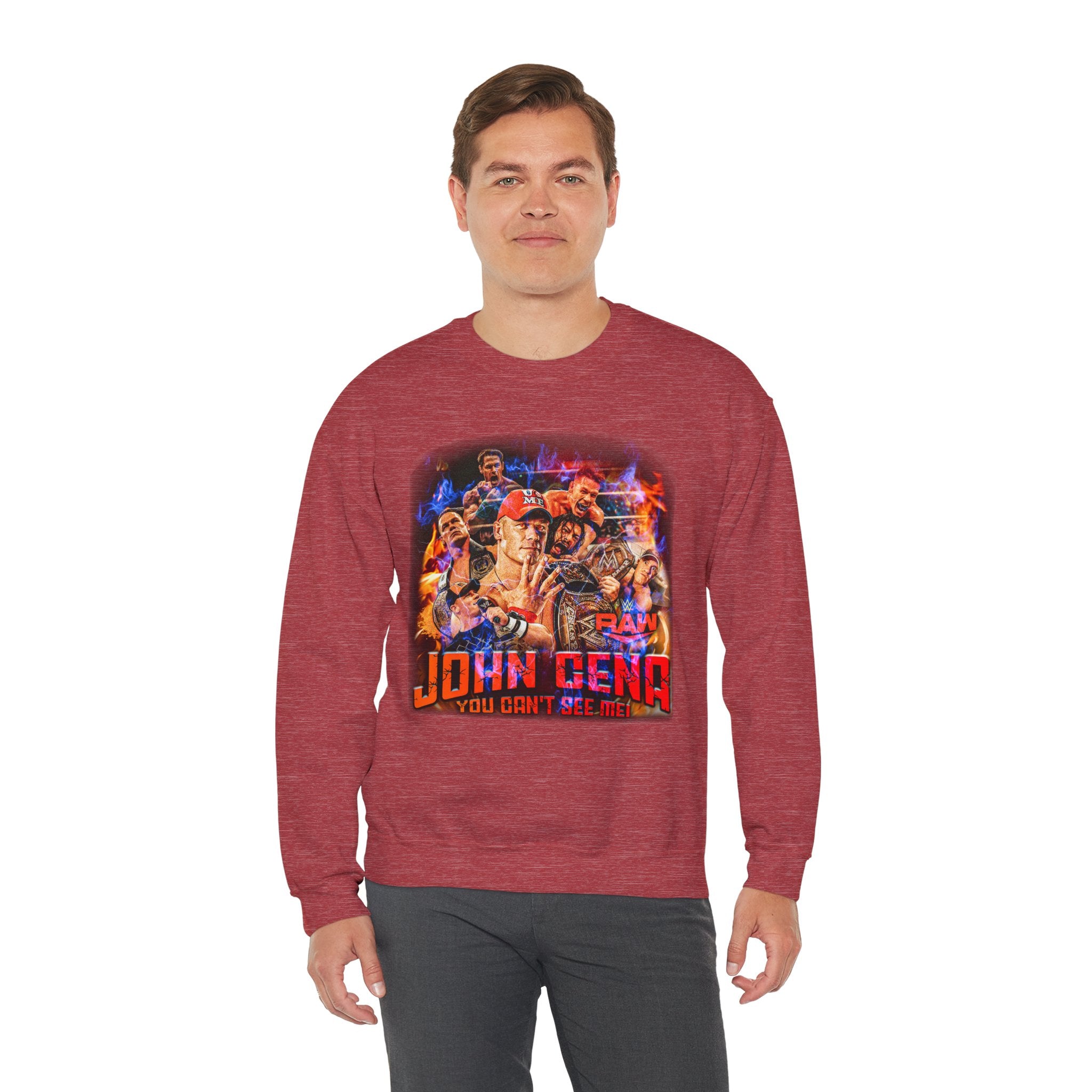 John Cena " You Can't See Me" Sweatshirt, Sports Sweatshirt, Wrestling Fan Unisex Sweatshirt - Gift for Him or Her, Casual Outwear, Heavy Blend Crewneck Sweatshirt