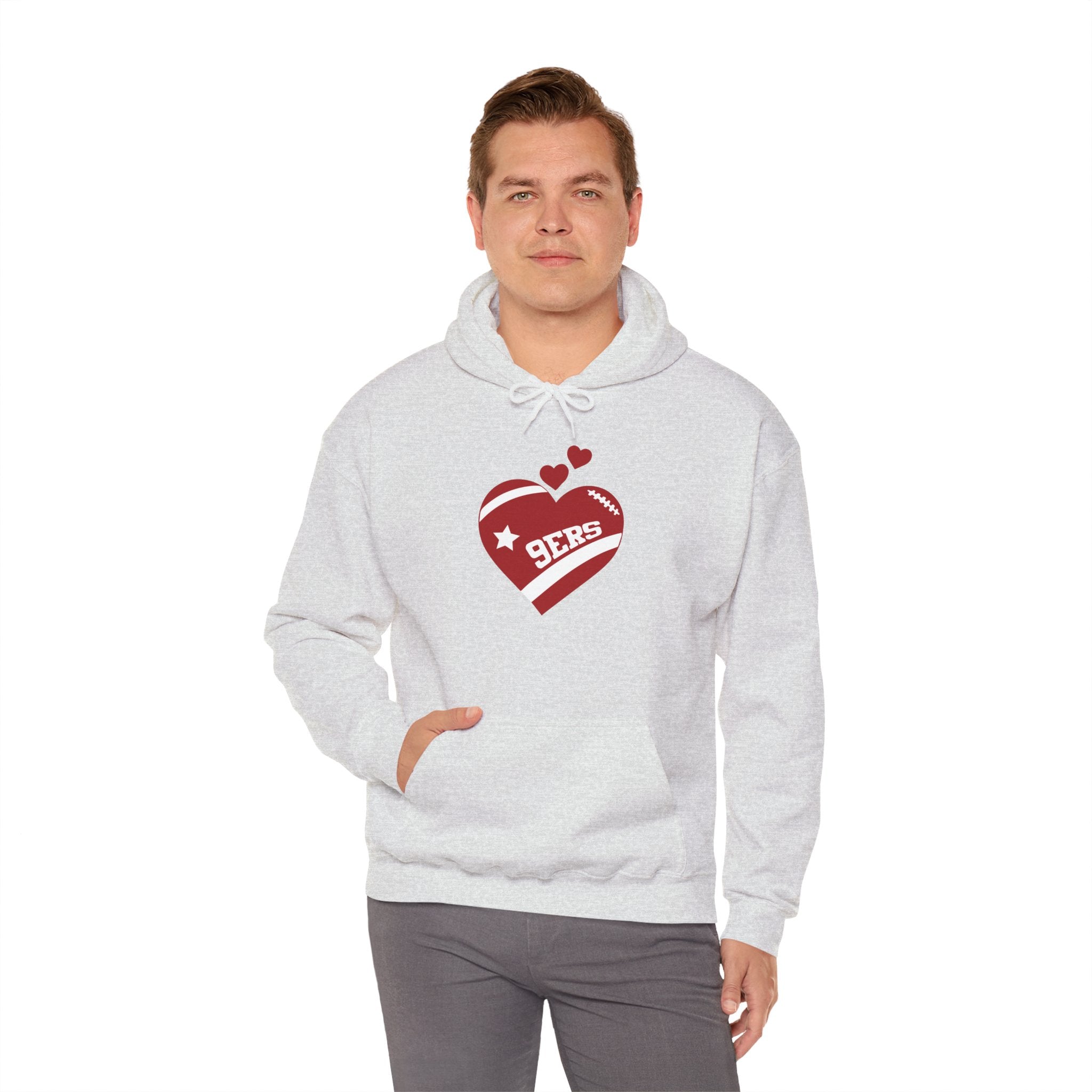 Cute Heart San Francisco Football Hoodies, SF Sports Team Sweatshirt, Football Fan Shirt, Hoodie Gift for Him-Her