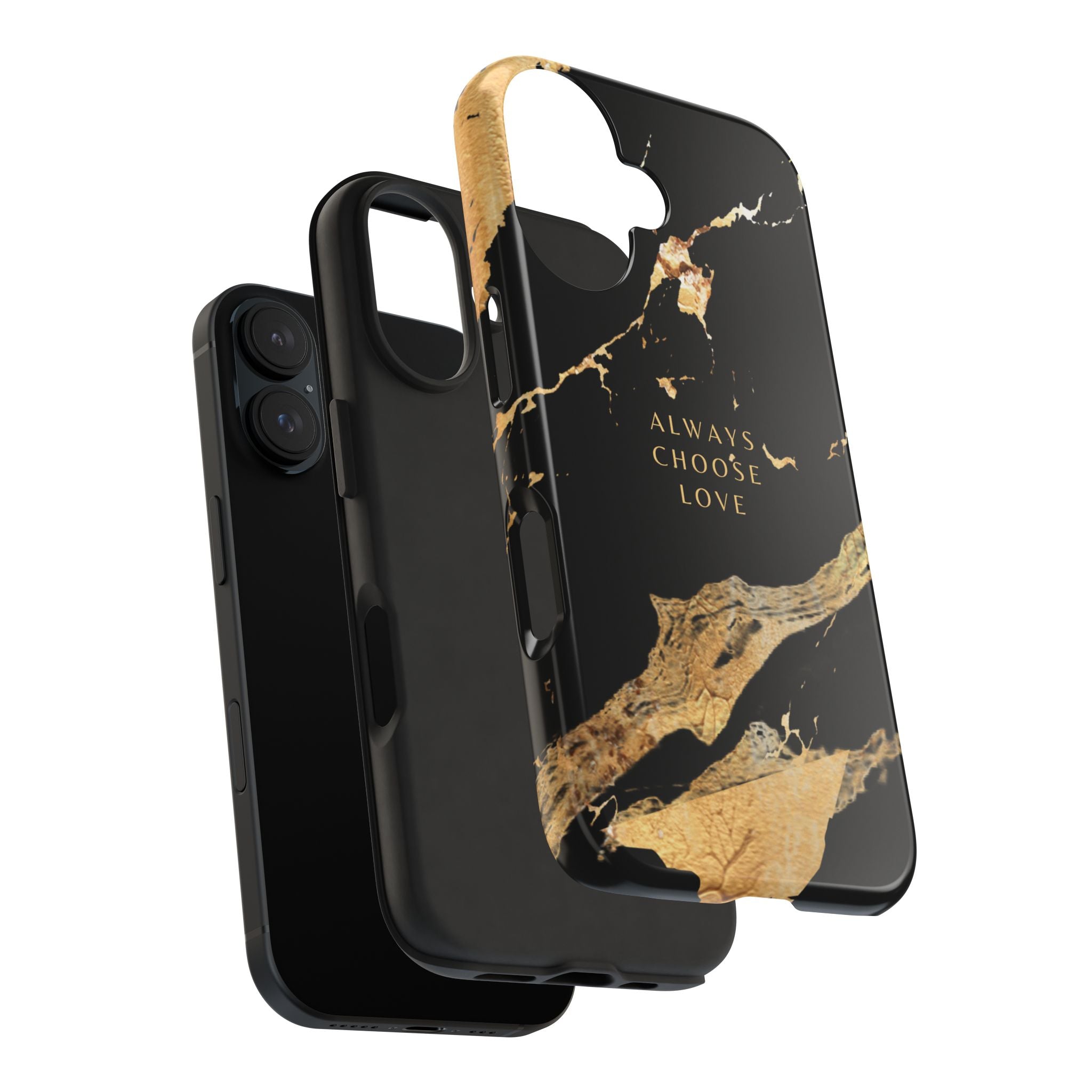 Black Gold Always Choose Love, Elegant Phone Cases, Stylish Phone Covers, Chic Phone Protectors, Fashionable Case for Her, Trendy Smartphone Accessories