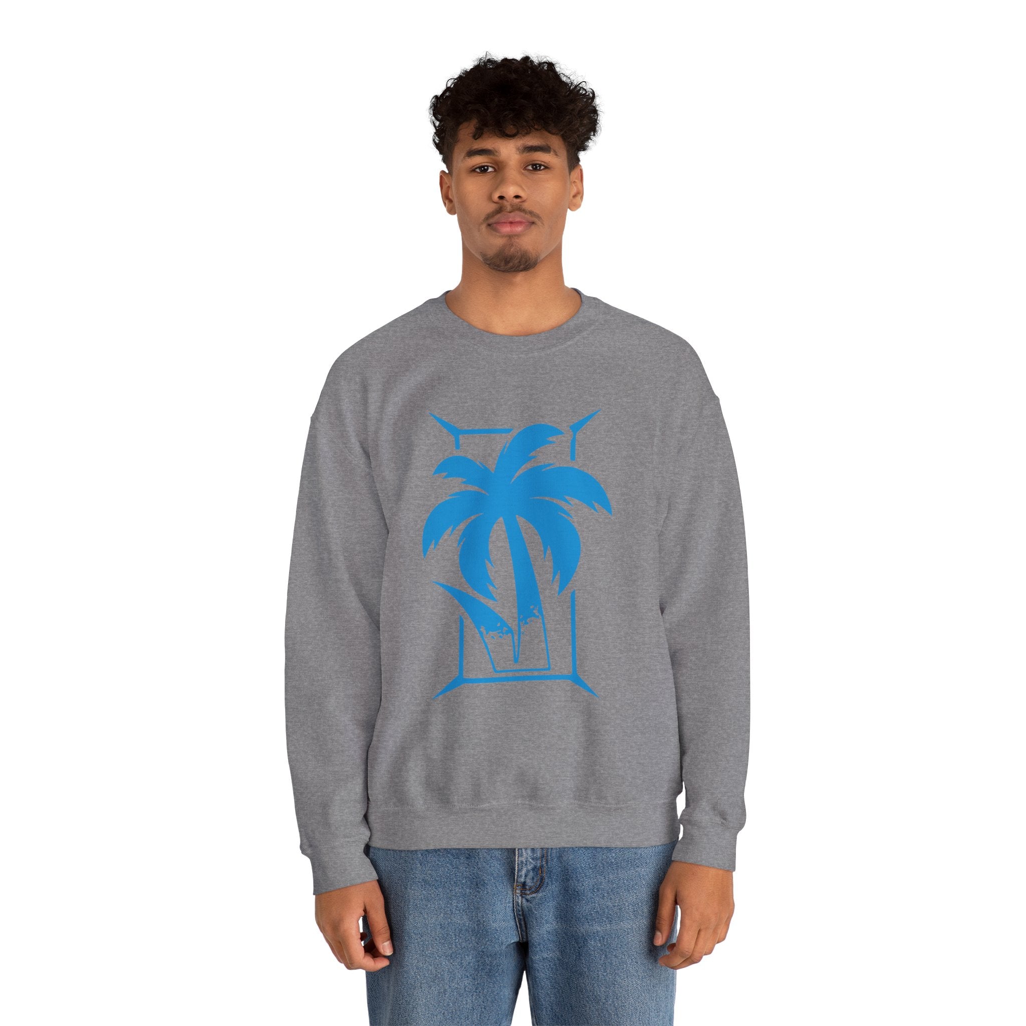 Palm Tree Design Jey Uso Sweatshirt, Wrestling Fan Unisex Sweatshirt - Gift for Him or Her, Casual Outwear, Heavy Blend Crewneck Sweatshirt