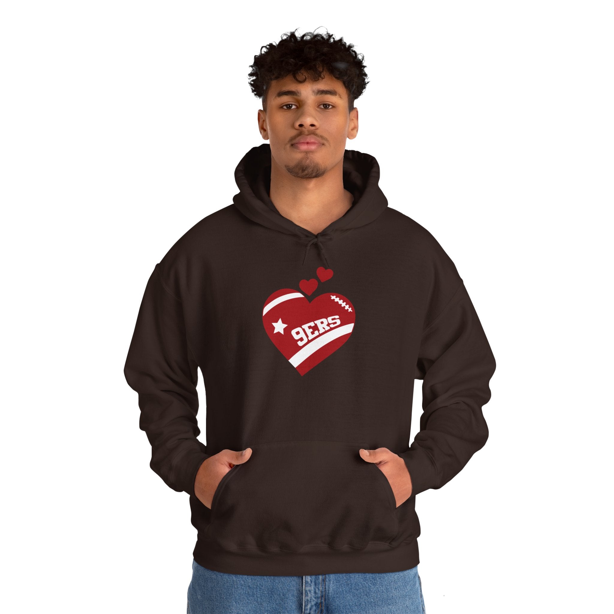 Cute Heart San Francisco Football Hoodies, SF Sports Team Sweatshirt, Football Fan Shirt, Hoodie Gift for Him-Her