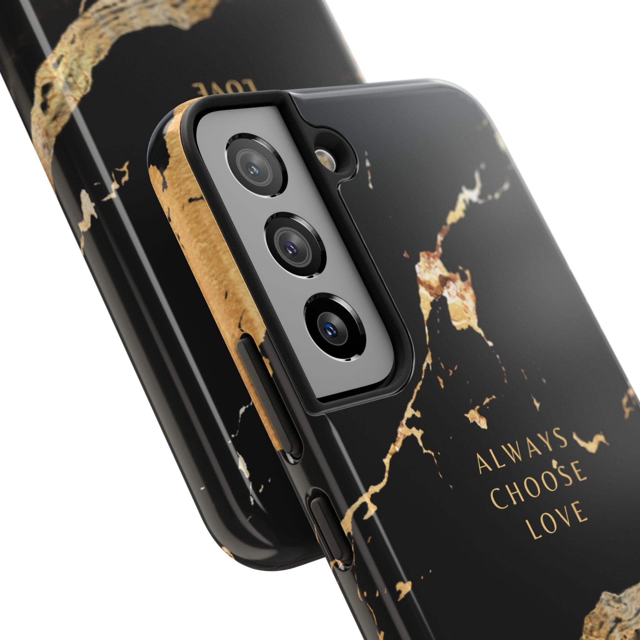 Black Gold Always Choose Love, Elegant Phone Cases, Stylish Phone Covers, Chic Phone Protectors, Fashionable Case for Her, Trendy Smartphone Accessories