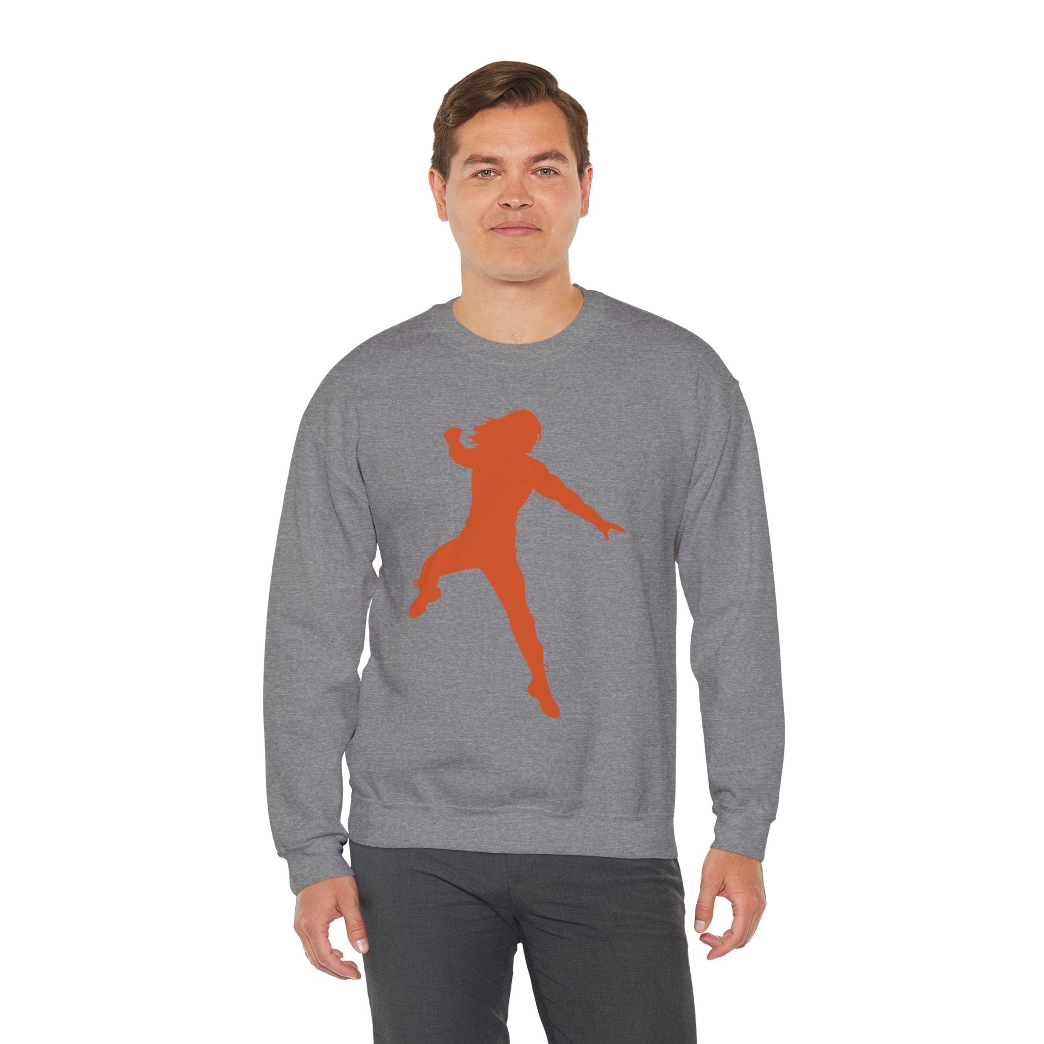 Roman Reigns Orange Design, Wrestling Fan Unisex Sweatshirt - Gift for Him or Her, Casual Outwear, Graphic Design, Heavy Blend Crewneck Sweatshirt