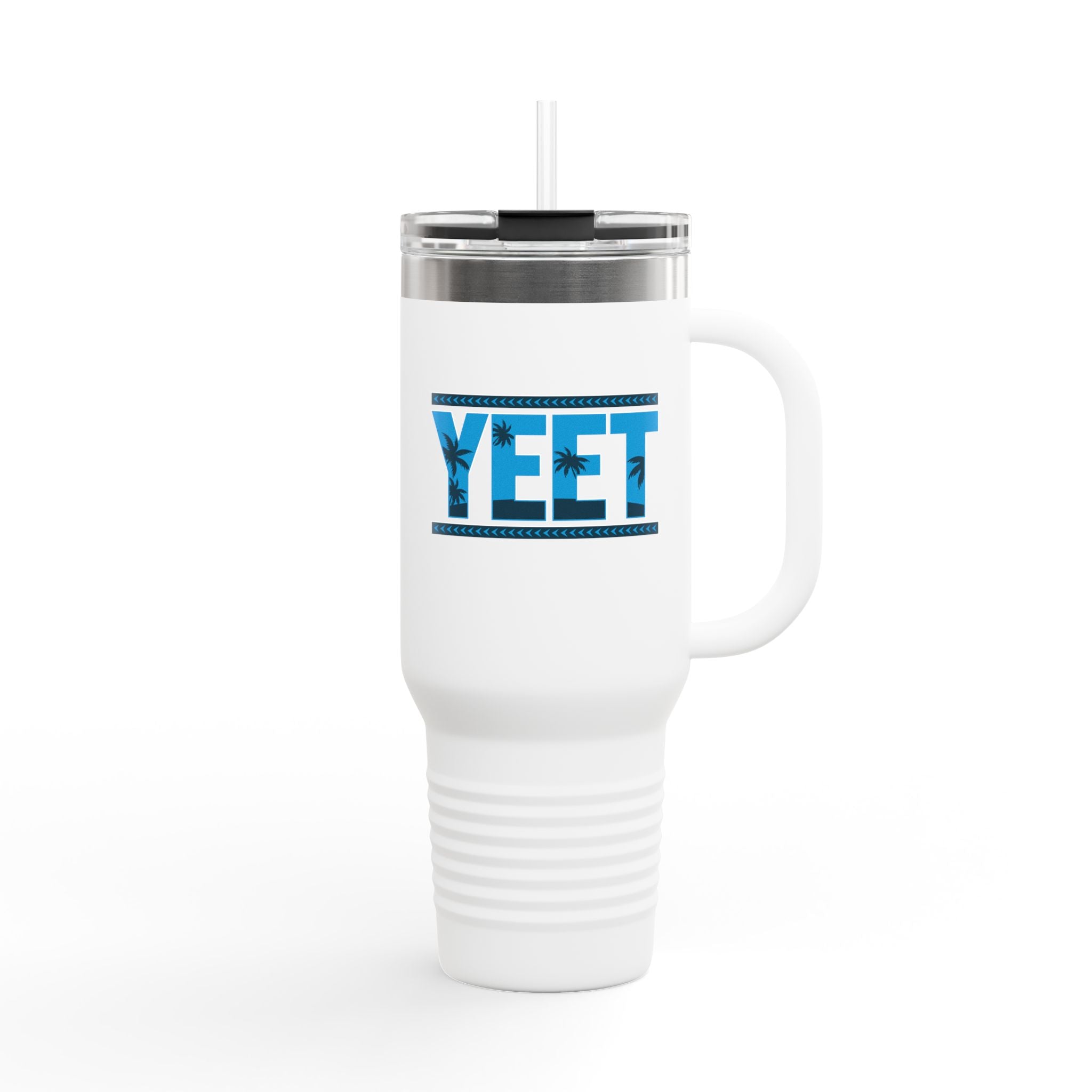 Yeet  Blue-Gray Graphic Design,  Insulated Travel Mug, Gift for Her Gift for Him - 40oz, Gift for Her, Gift for Him