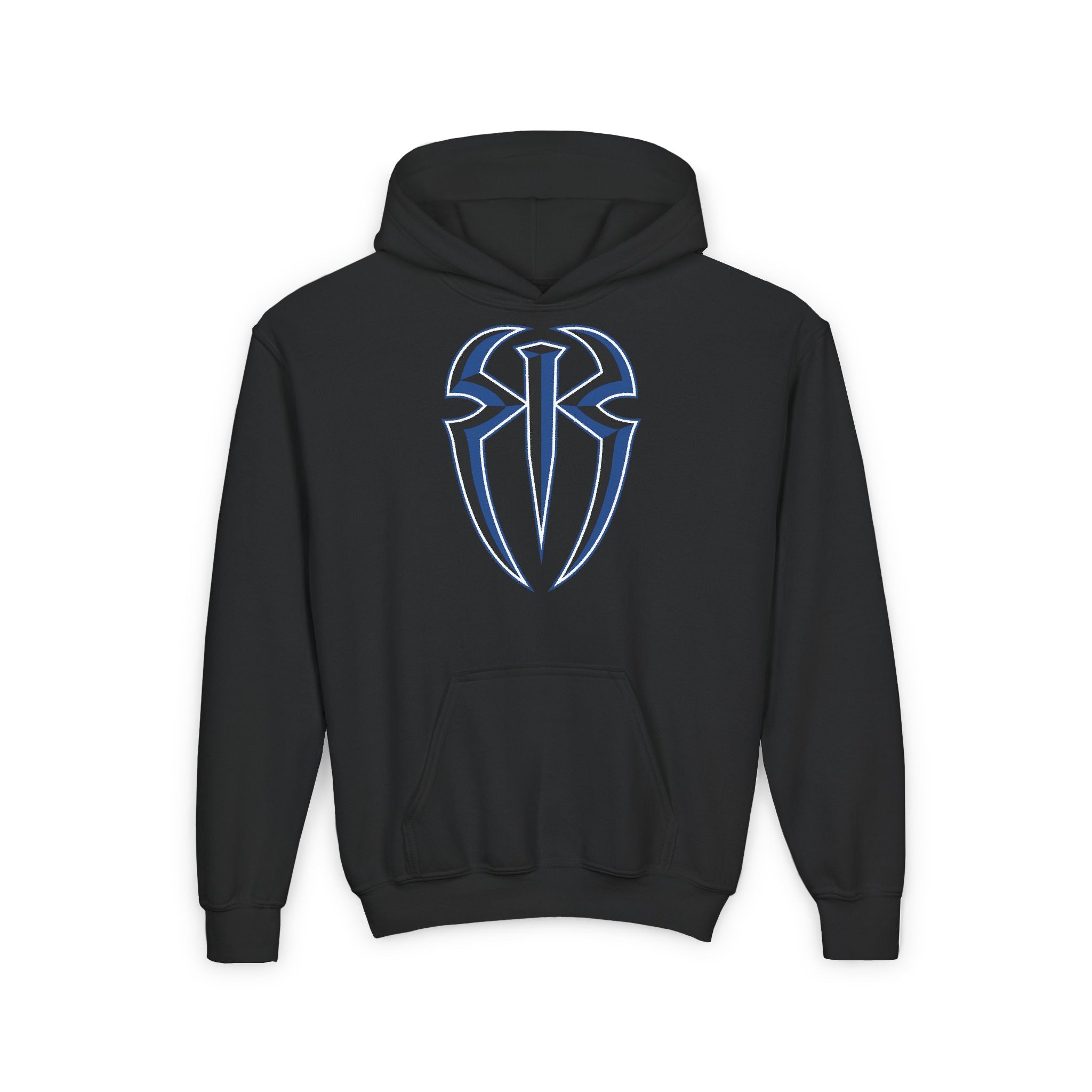 Roman Reigns Black Blue Shirt Design, Sports Fan Kids Hoodies - Youth Heavy Blend Hooded Sweatshirt, Unisex, Gift for Her-Him, Casual Outwear