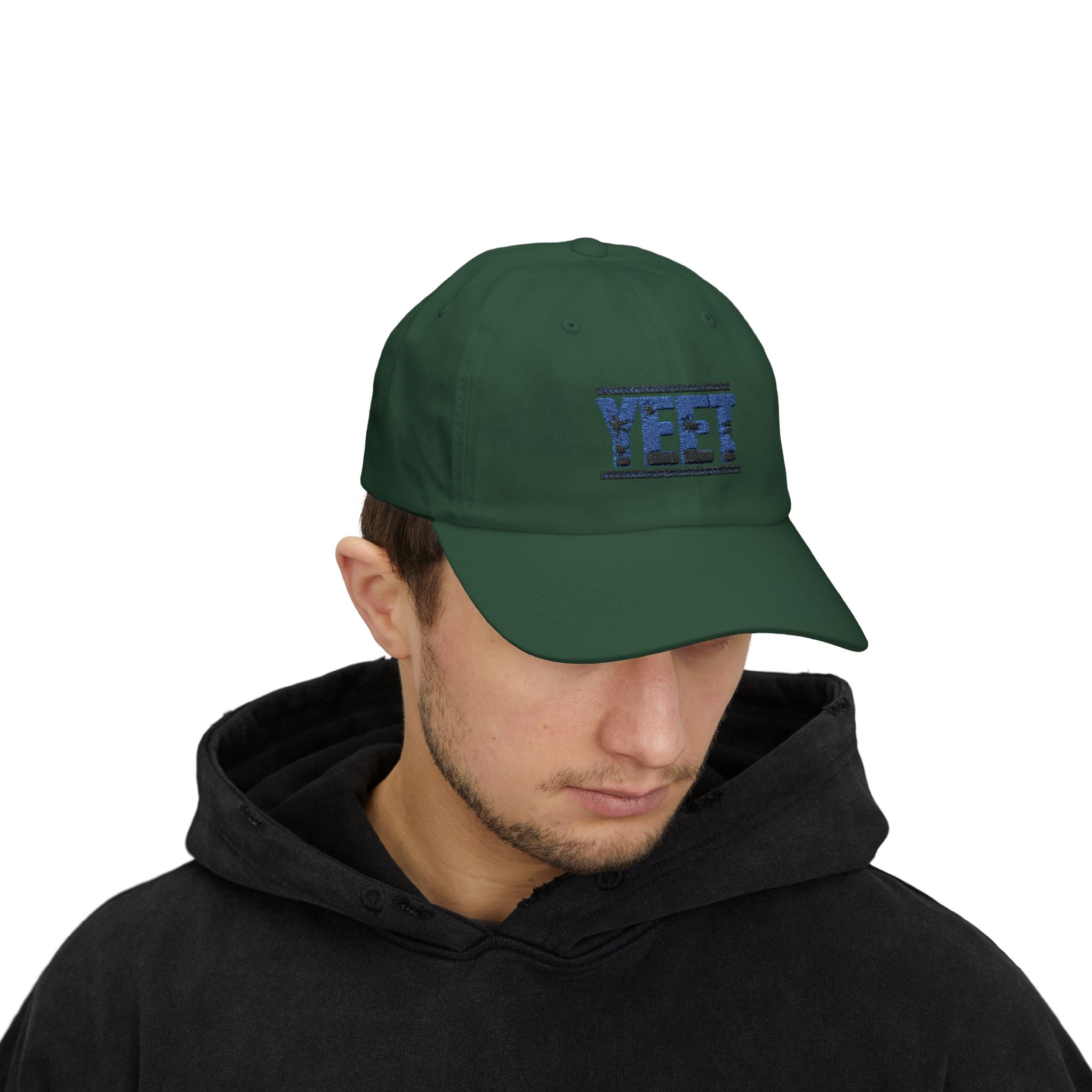 Yeet Blue-Black Graphic Text Design, Sports Fan, Wrestling Dad Cap for Her and Him - Unisex Classic