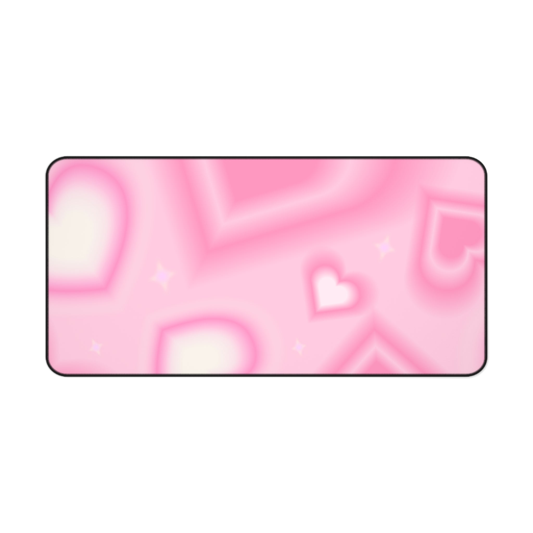 Pink Gradient Hearts Pattern, Valentines Gift, Mouse Pad, Desk Matt for Desktop, Cute Desk Pad Mat, XXL Large Mouse Pad for Desk, Anti-Slip Big Mousepad with Stitched Edges, Keyboard Pad Mouse Mat for Computer