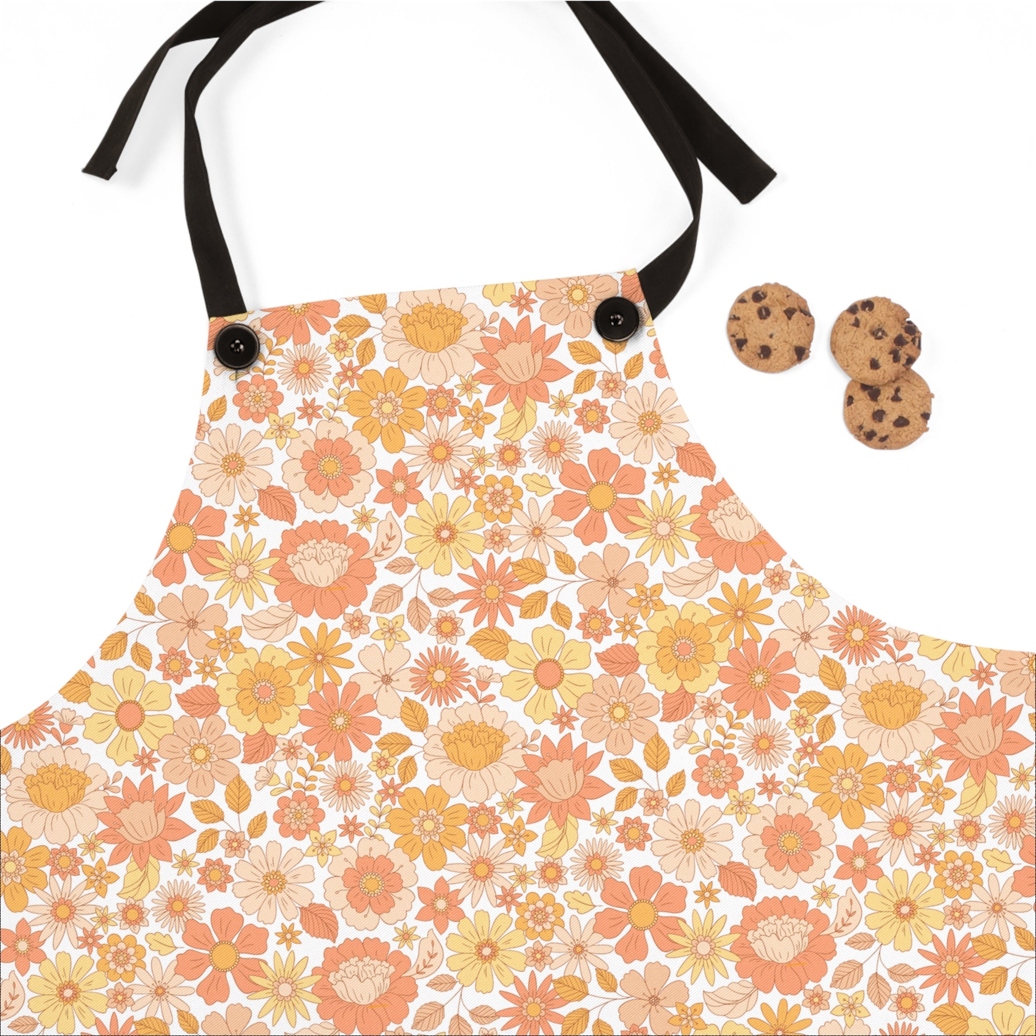 Retro Floral Design, Unisex Apron, Apron for Her, Apron for Him, Food Lover, Kitchen Accessories