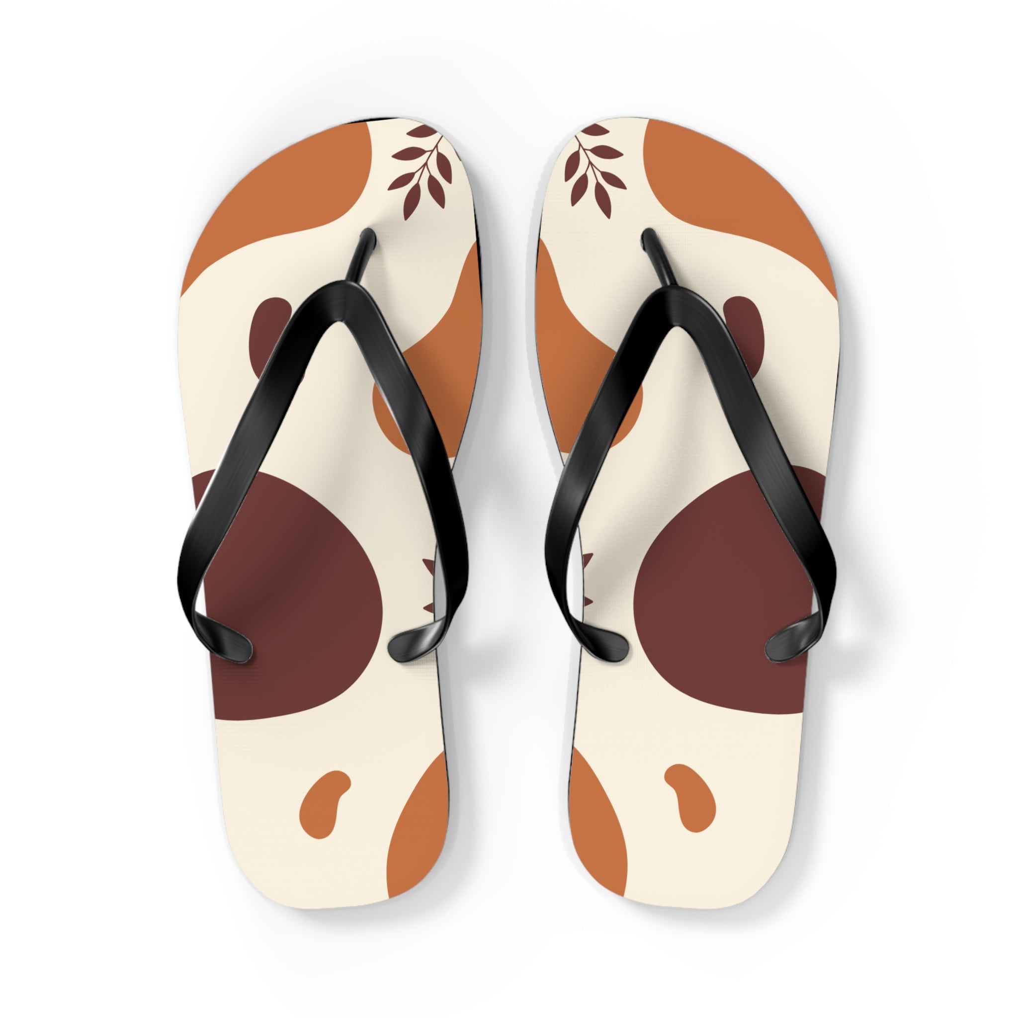 Beige and Brown Minimalist Design, Flip Flops for Women, Cute Designs, Everyday Use, Indoor Sleepers