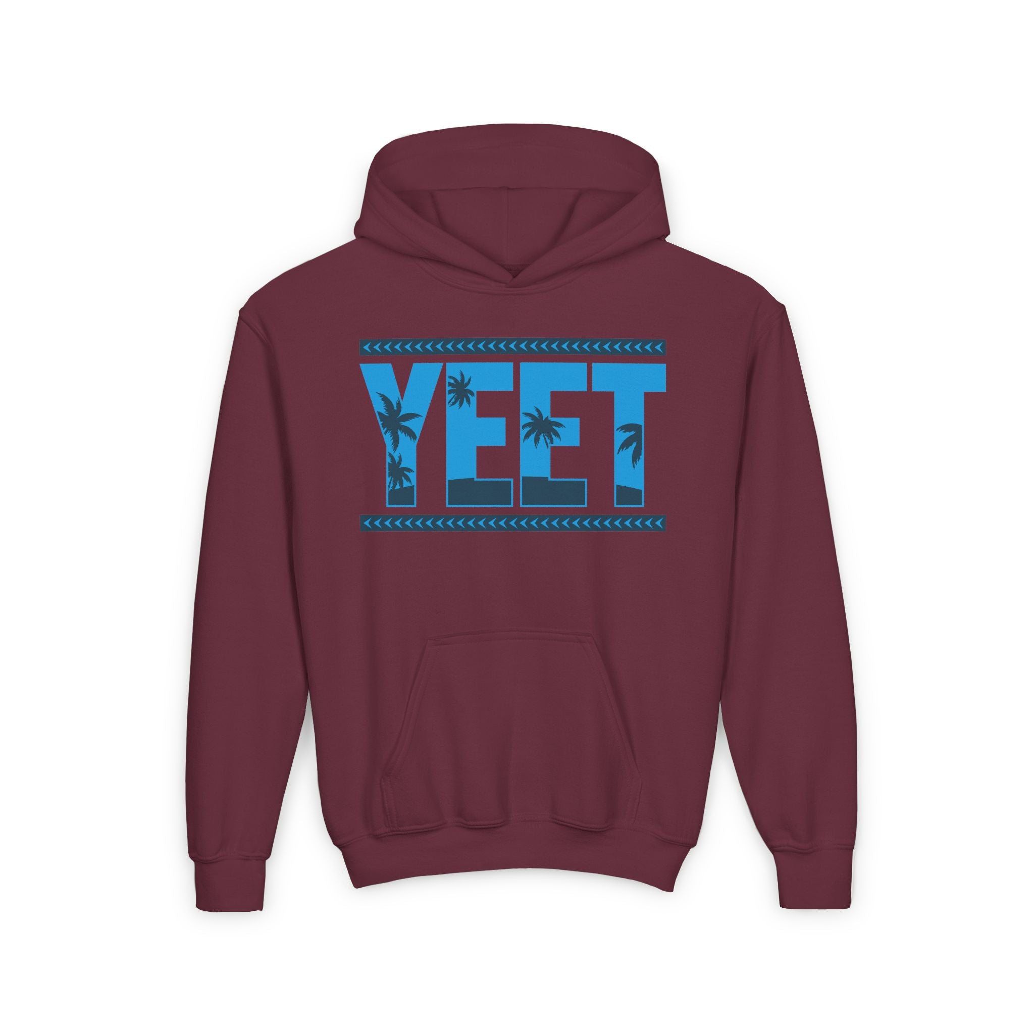 Yeet Two Color Blue Grey Shirt Design, Sports Fan Kids Hoodies - Youth Heavy Blend Hooded Sweatshirt, Unisex Wrestling Fan Hoodies, Gift for Her-Him, Casual Outwear