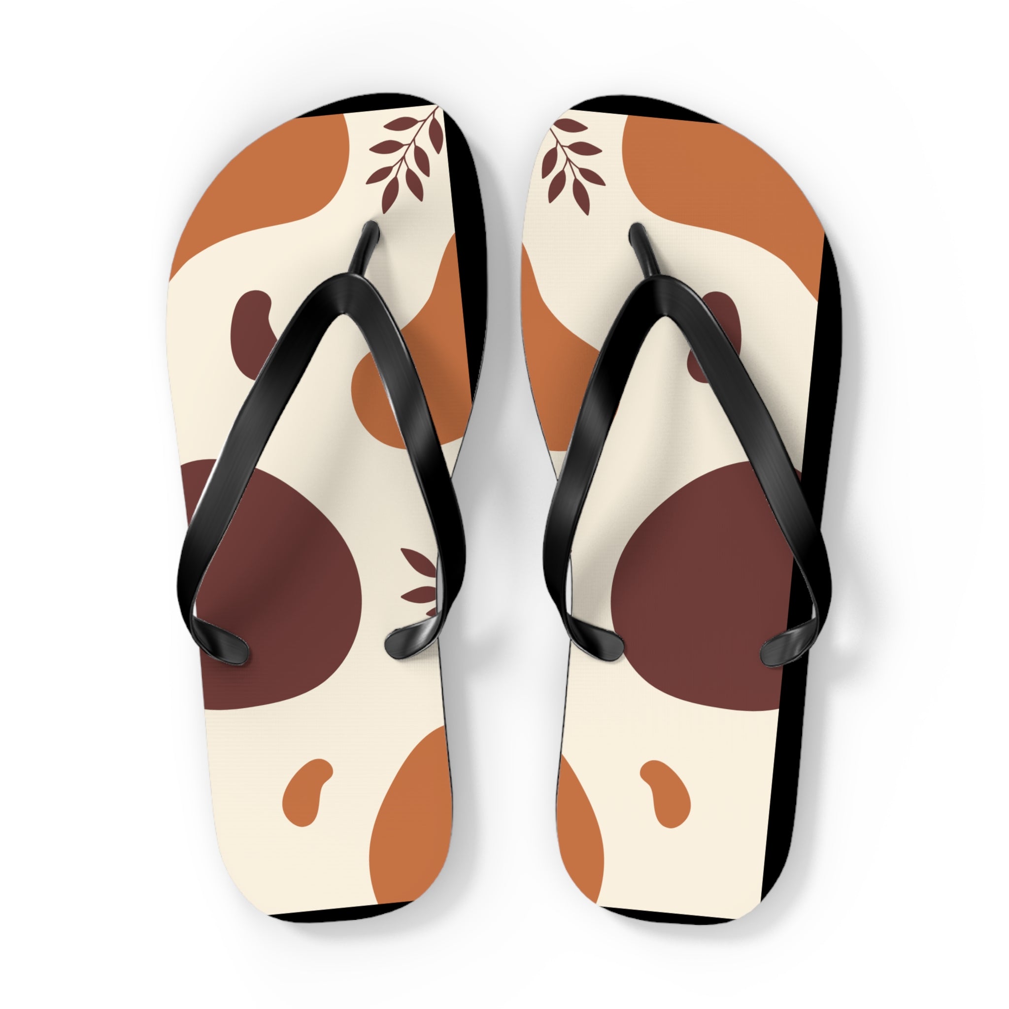 Beige and Brown Minimalist Design, Flip Flops for Women, Cute Designs, Everyday Use, Indoor Sleepers