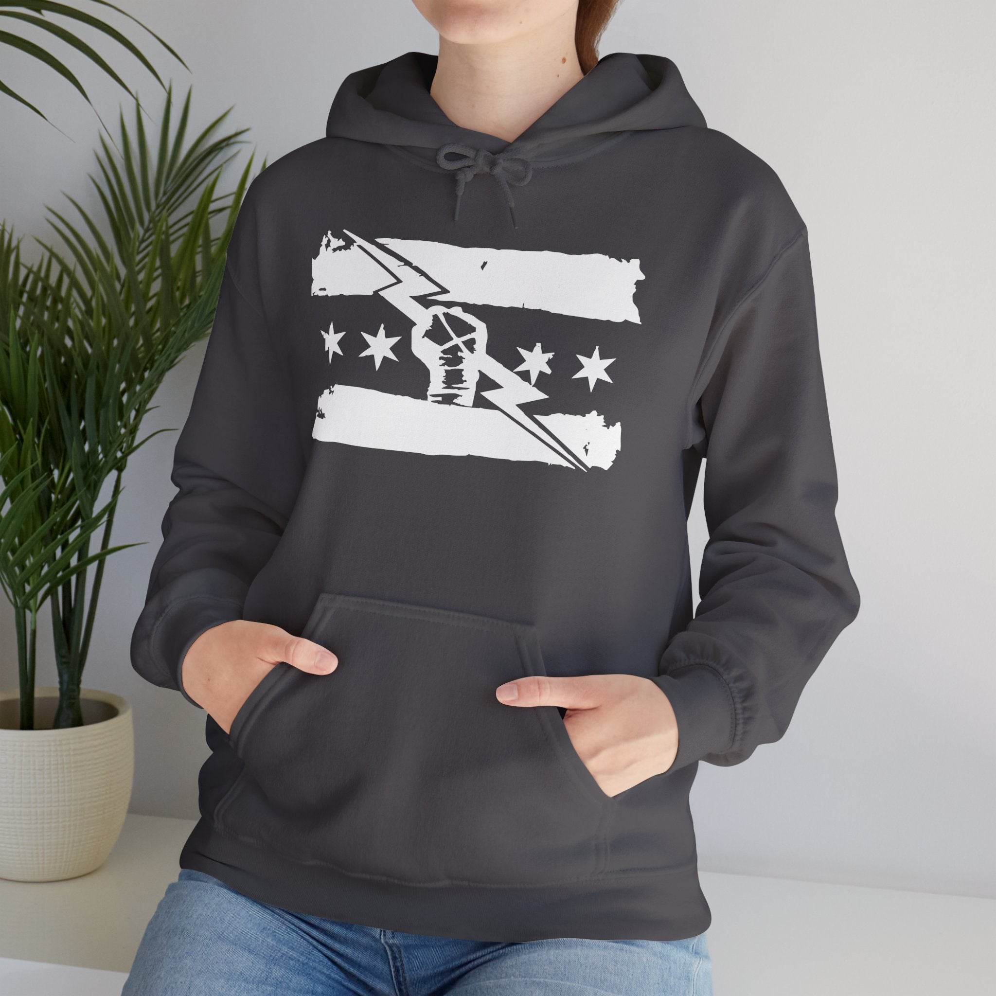 Punk Flag All White Design Hoodies, Gift for Her - Gift for Him, Sports Fan Wrestling Unisex Hooded Sweatshirt, Casual Outwear