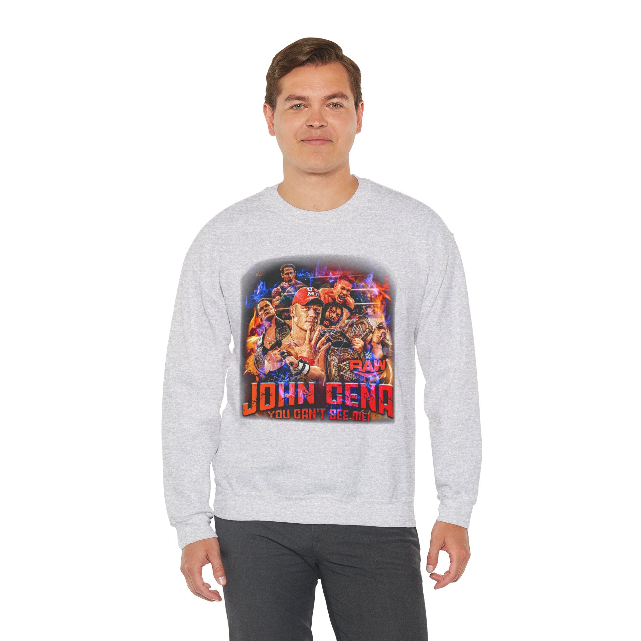 John Cena " You Can't See Me" Sweatshirt, Sports Sweatshirt, Wrestling Fan Unisex Sweatshirt - Gift for Him or Her, Casual Outwear, Heavy Blend Crewneck Sweatshirt