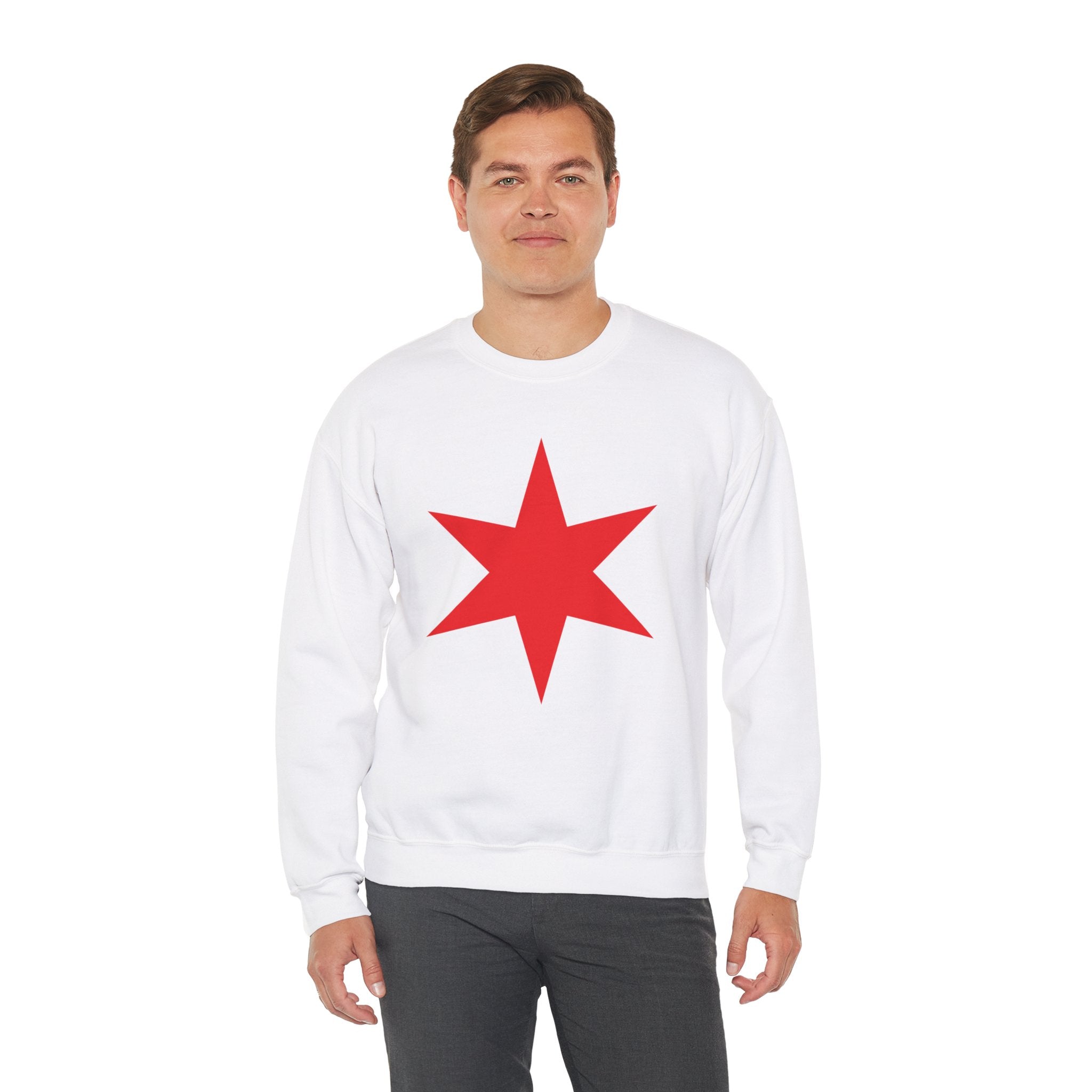 Chicago Star Sweatshirt, Wrestling Fan Unisex Sweatshirt - Gift for Him or Her, Casual Outwear, Heavy Blend Crewneck Sweatshirt