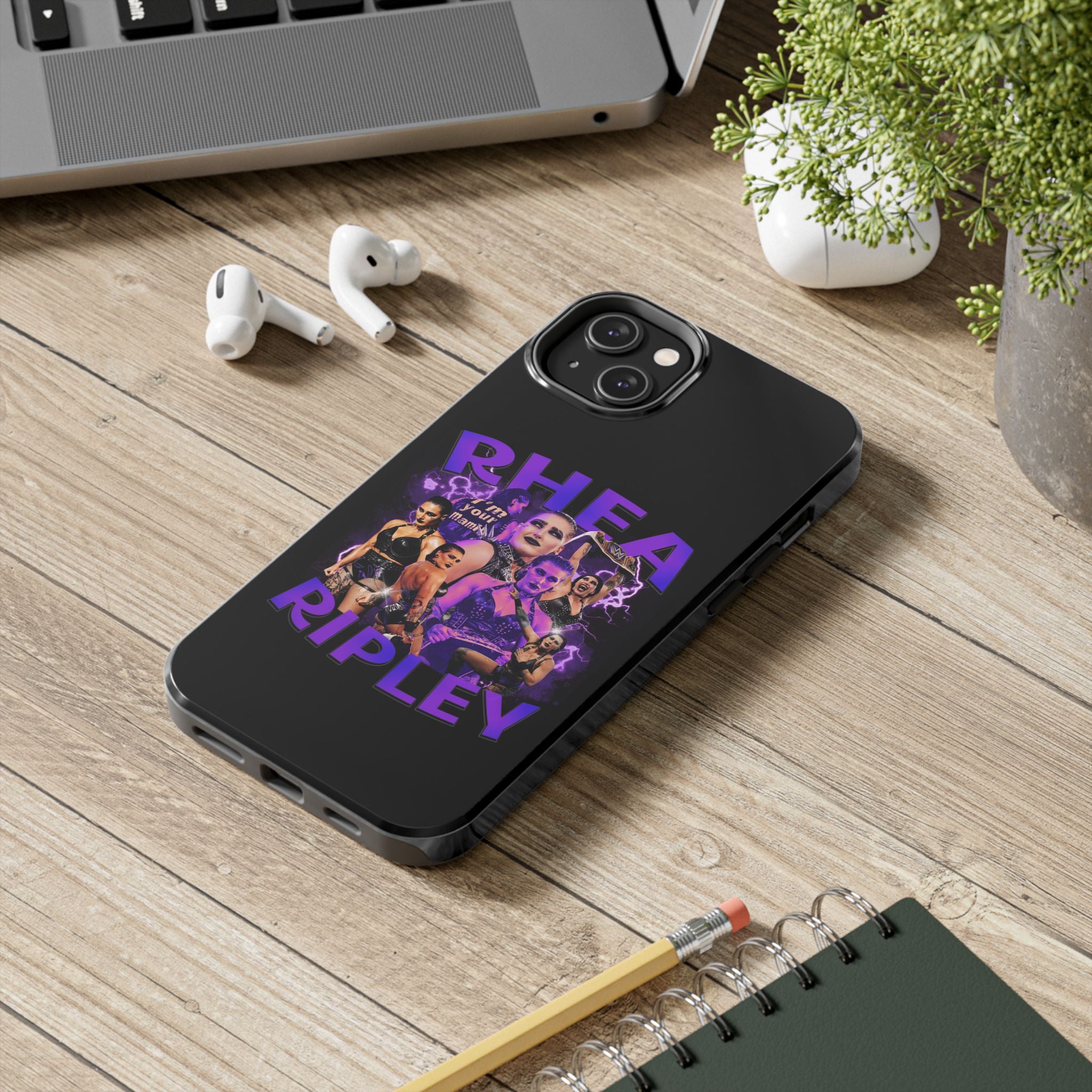 Rhea Ripley Graphic Portrait Design, iPhone and Samsung Case Cool Graphic Sports Fan Phone Case