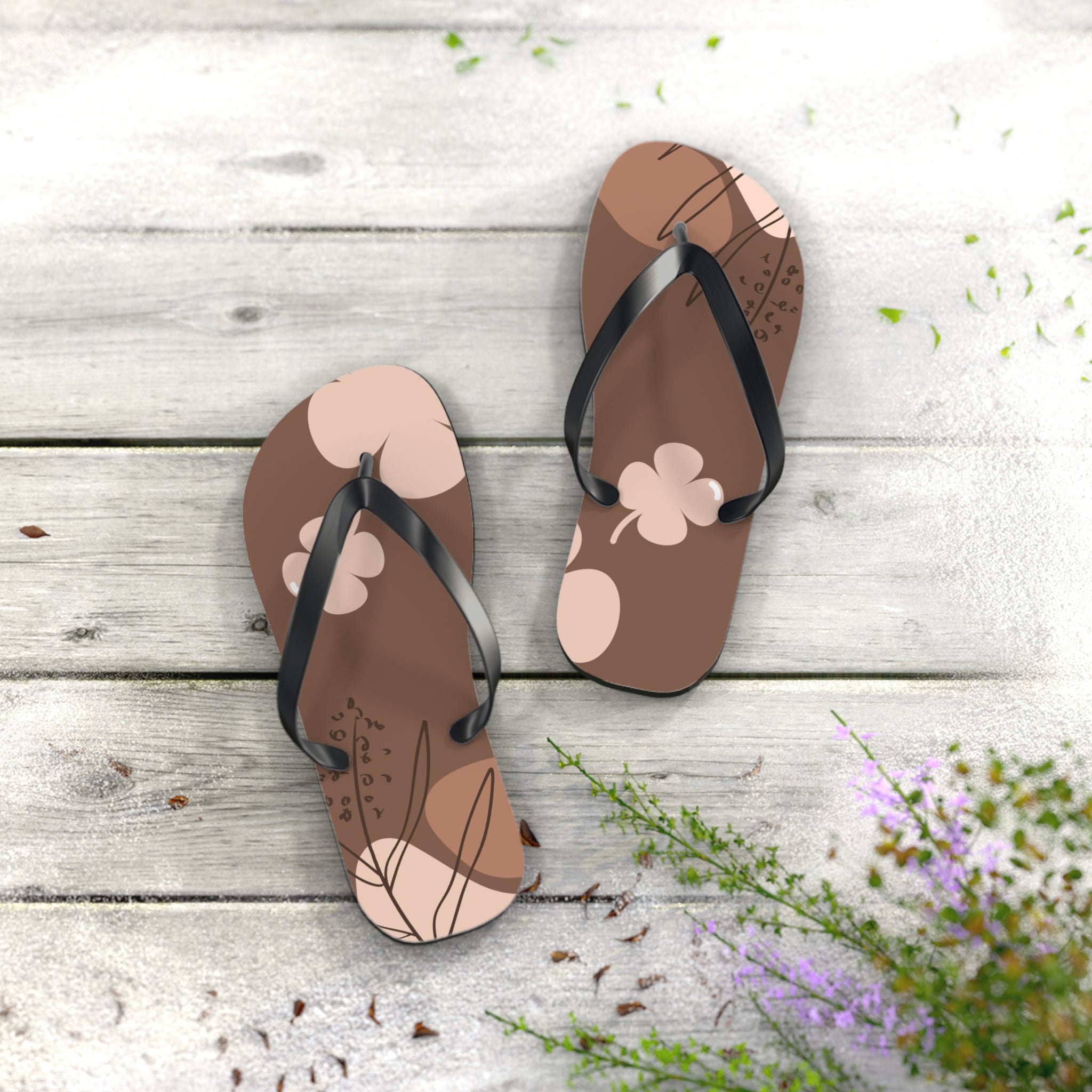 Brown, Flip Flops for Women, Cute Designs, Everyday Use, Indoor Sleepers