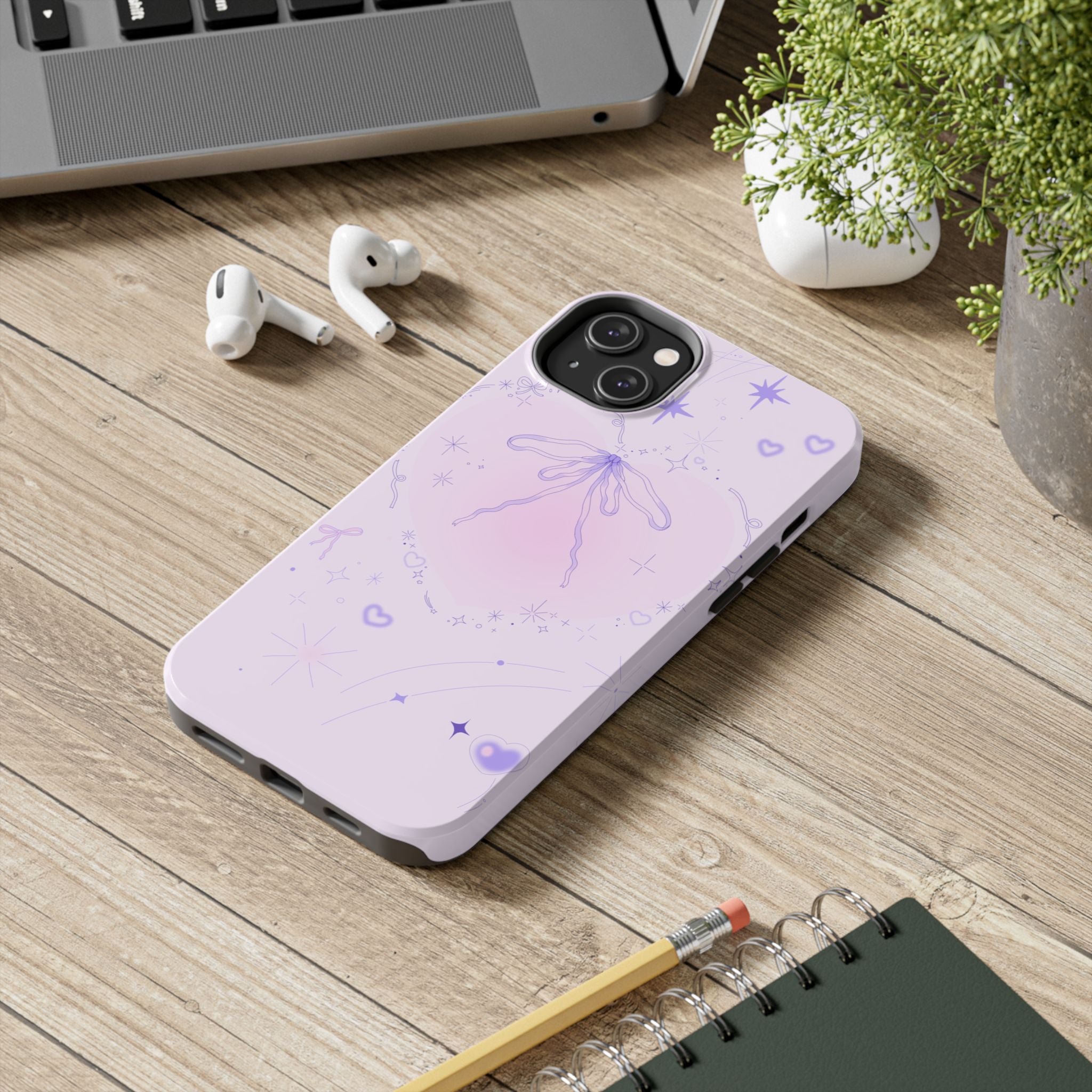 Pink Purple Delicate Fine Line Design, Elegant Phone Cases, Stylish Phone Covers, Chic Phone Protectors, Fashionable Case for Her, Trendy Smartphone Accessories