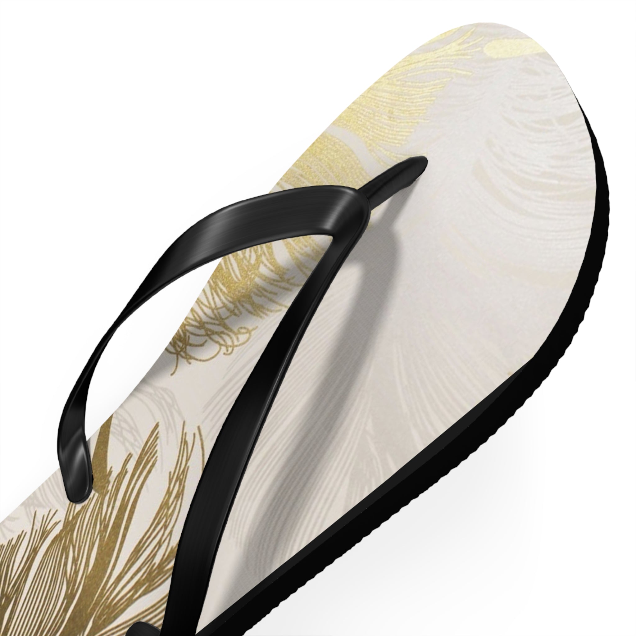 White and Gold Modern Design, Flip Flops for Women, Cute Designs, Everyday Use, Indoor Sleepers