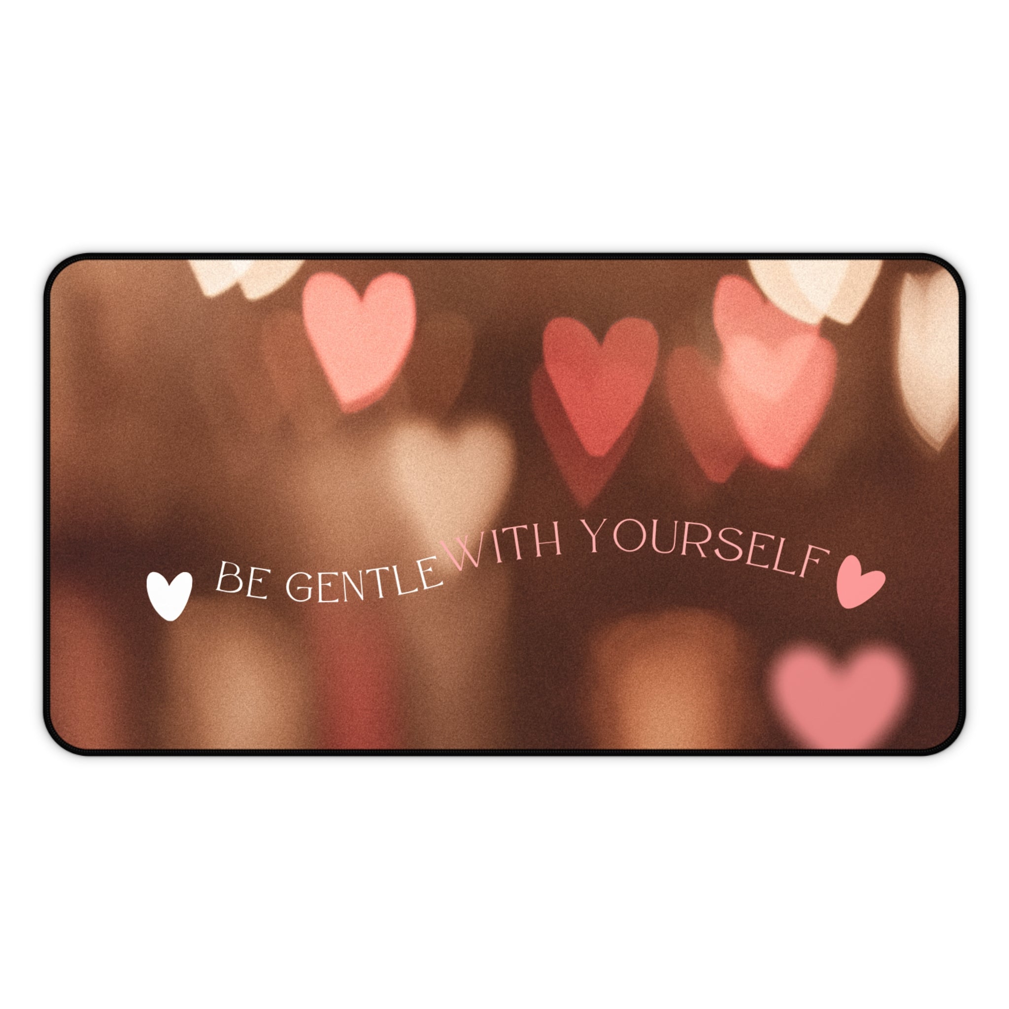 Pink and Brown Soft Aesthetic, Valentines Gift, Mouse Pad, Desk Matt for Desktop, Cute Desk Pad Mat, XXL Large Mouse Pad for Desk, Anti-Slip Big Mousepad with Stitched Edges, Keyboard Pad Mouse Mat for Computer