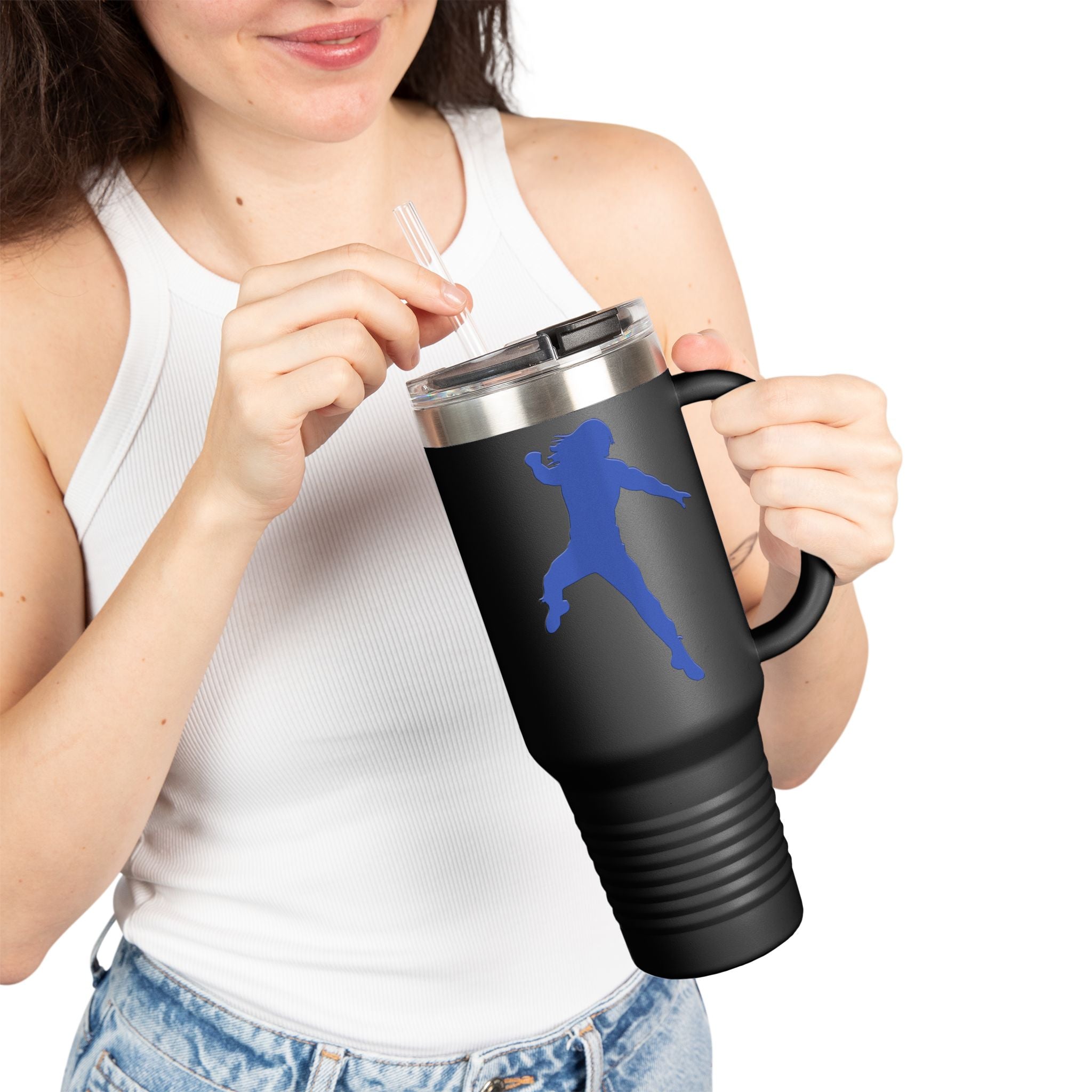 Roman Reigns Jump Blue Graphic Design,  Insulated Travel Mug, Gift for Her Gift for Him - 40oz, Gift for Her, Gift for Him