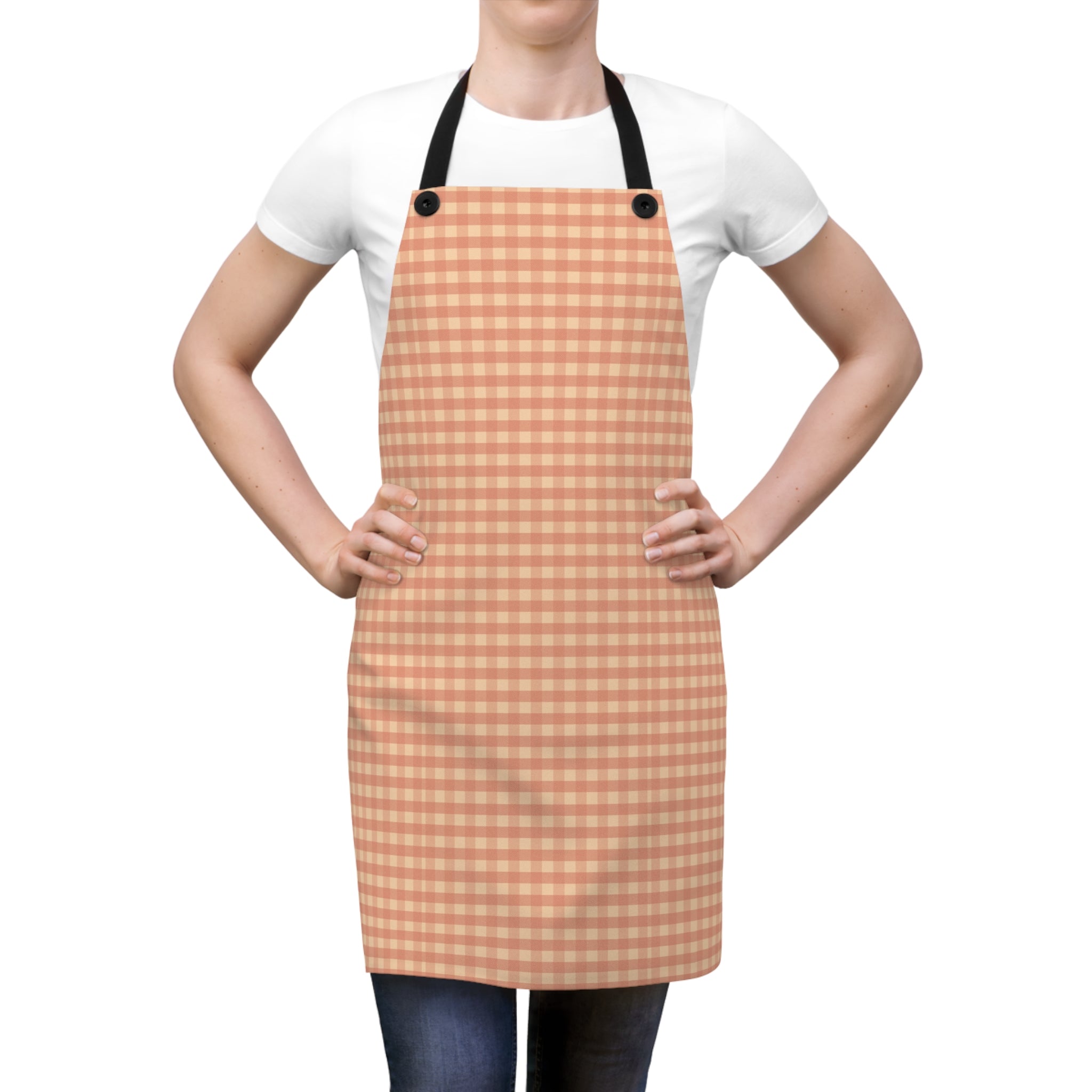 Brown Orange Checkered Design, Unisex Apron, Apron for Her, Apron for Him, Food Lover, Kitchen Accessories