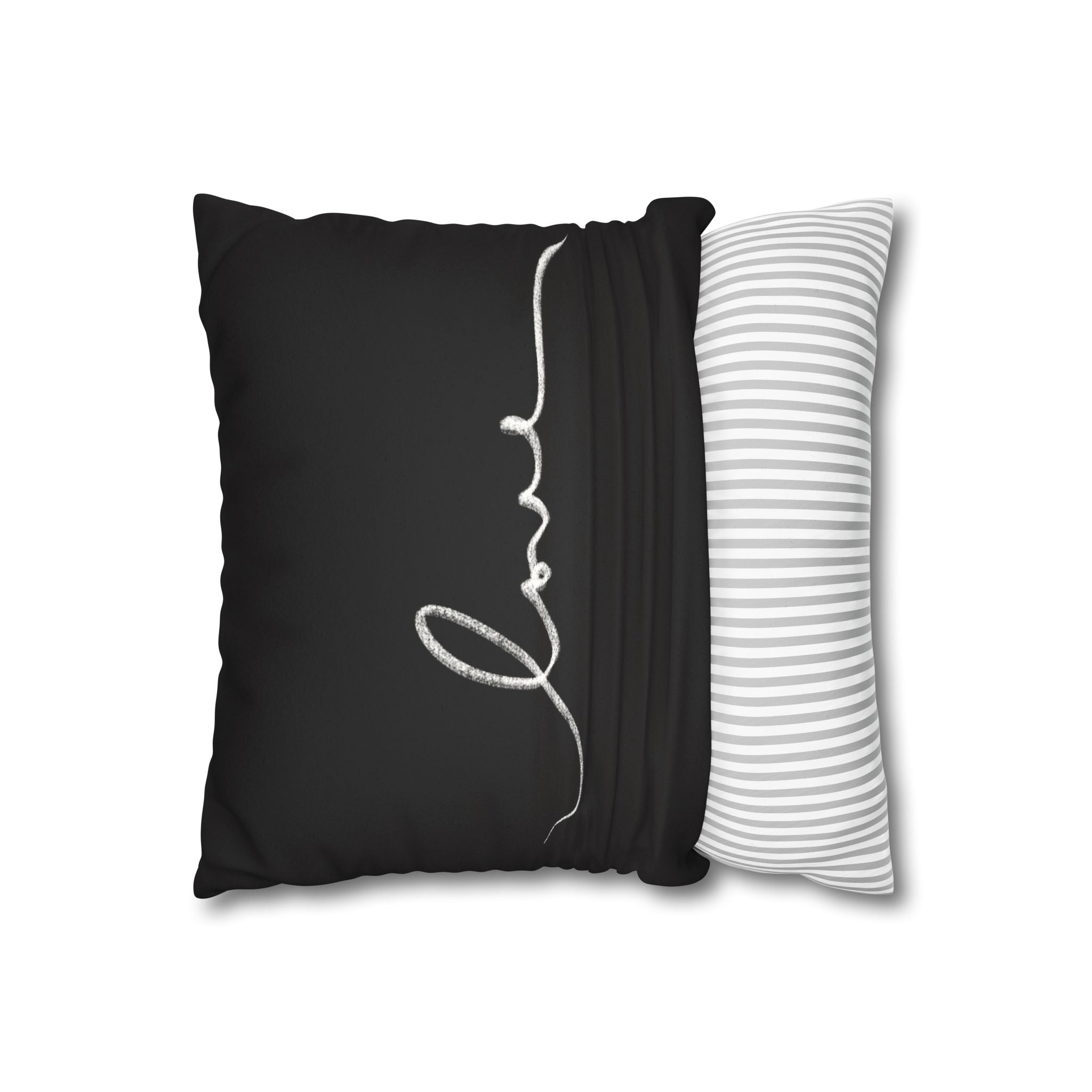 Square Pillowcase -Black Elegant Valentines - Decorative Pillows Cushion Covers for Couch Chair Bedroom Valentines Decorative, Faux Suede, Home Decor