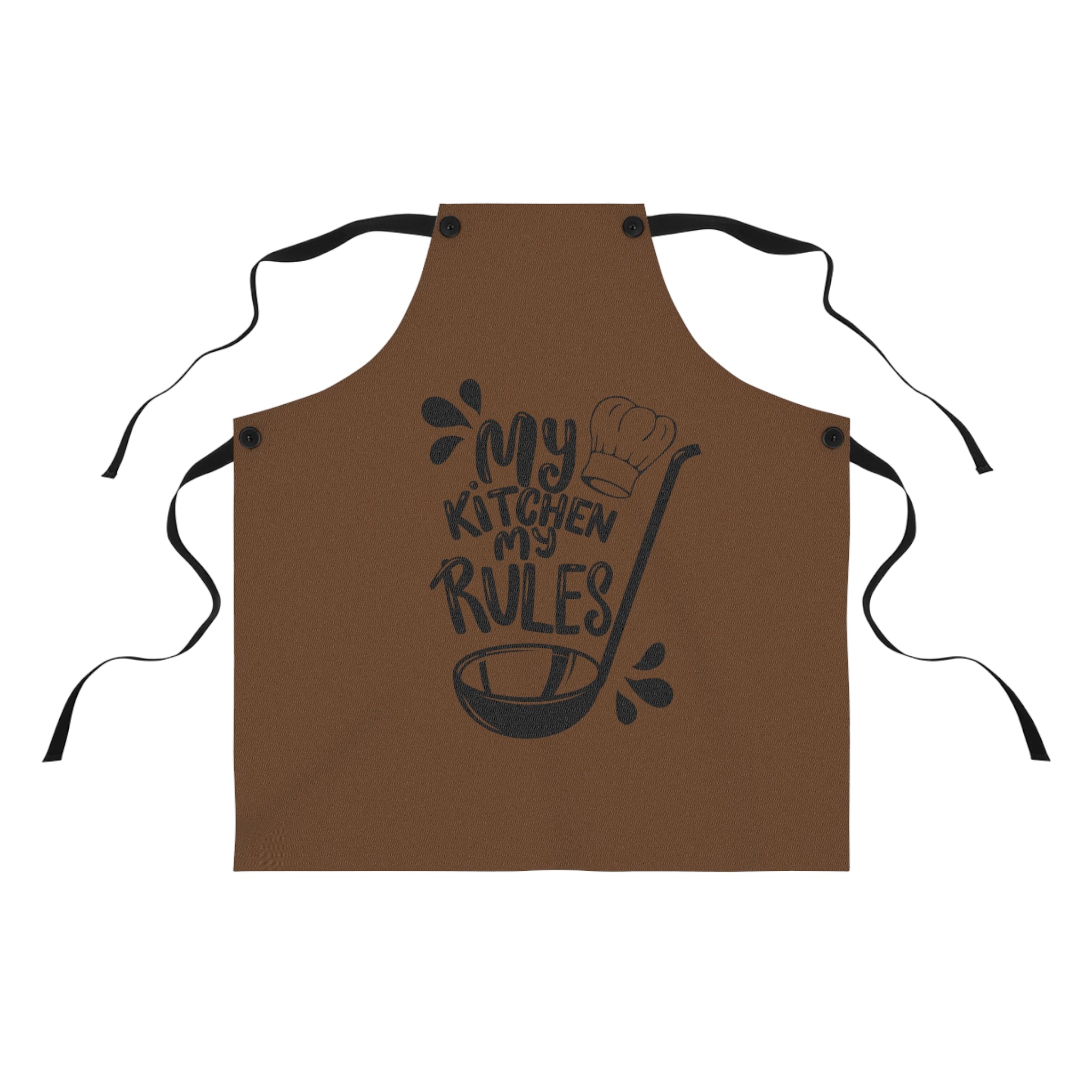 Brown "My Kitchen My Rules", Unisex Apron, Apron for Her, Apron for Him, Food Lover, Kitchen Accessories