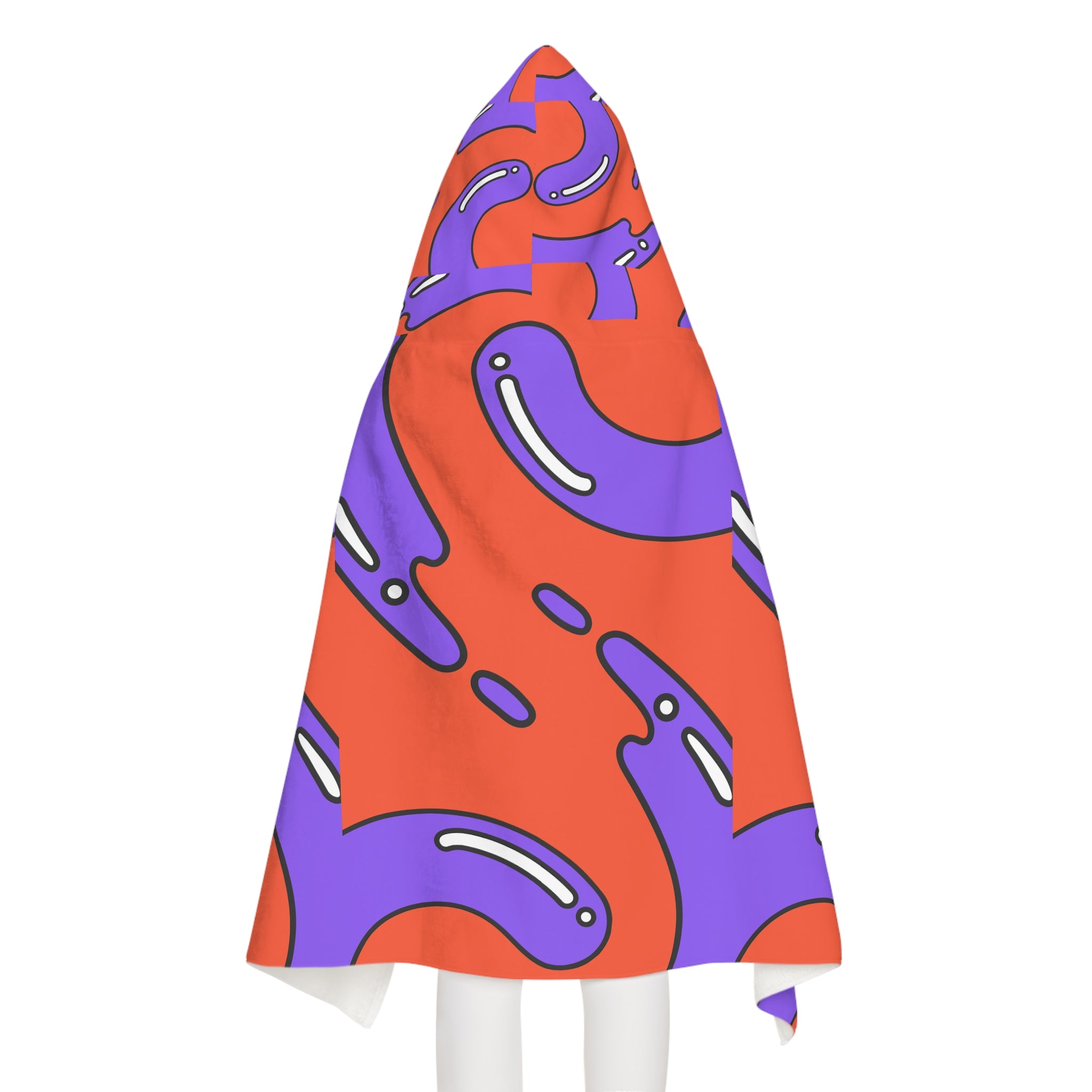 Orange and Violet Design Hooded Towel, Cute Designs - Youth Hooded Towel