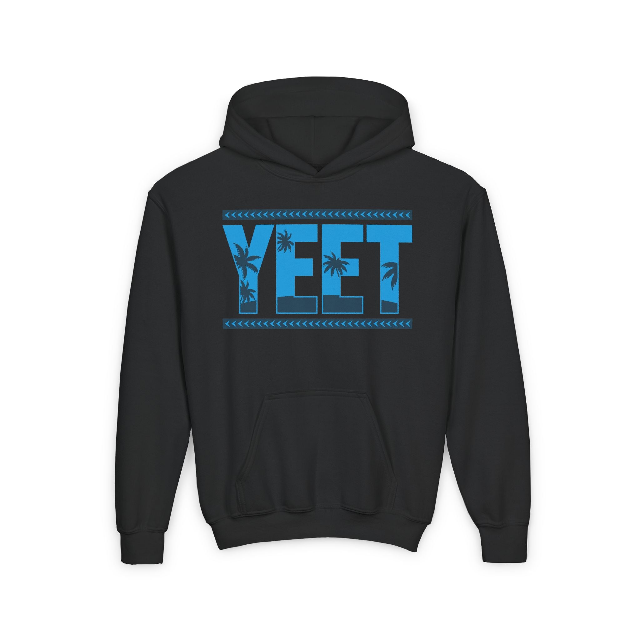 Yeet Two Color Blue Grey Shirt Design, Sports Fan Kids Hoodies - Youth Heavy Blend Hooded Sweatshirt, Unisex Wrestling Fan Hoodies, Gift for Her-Him, Casual Outwear