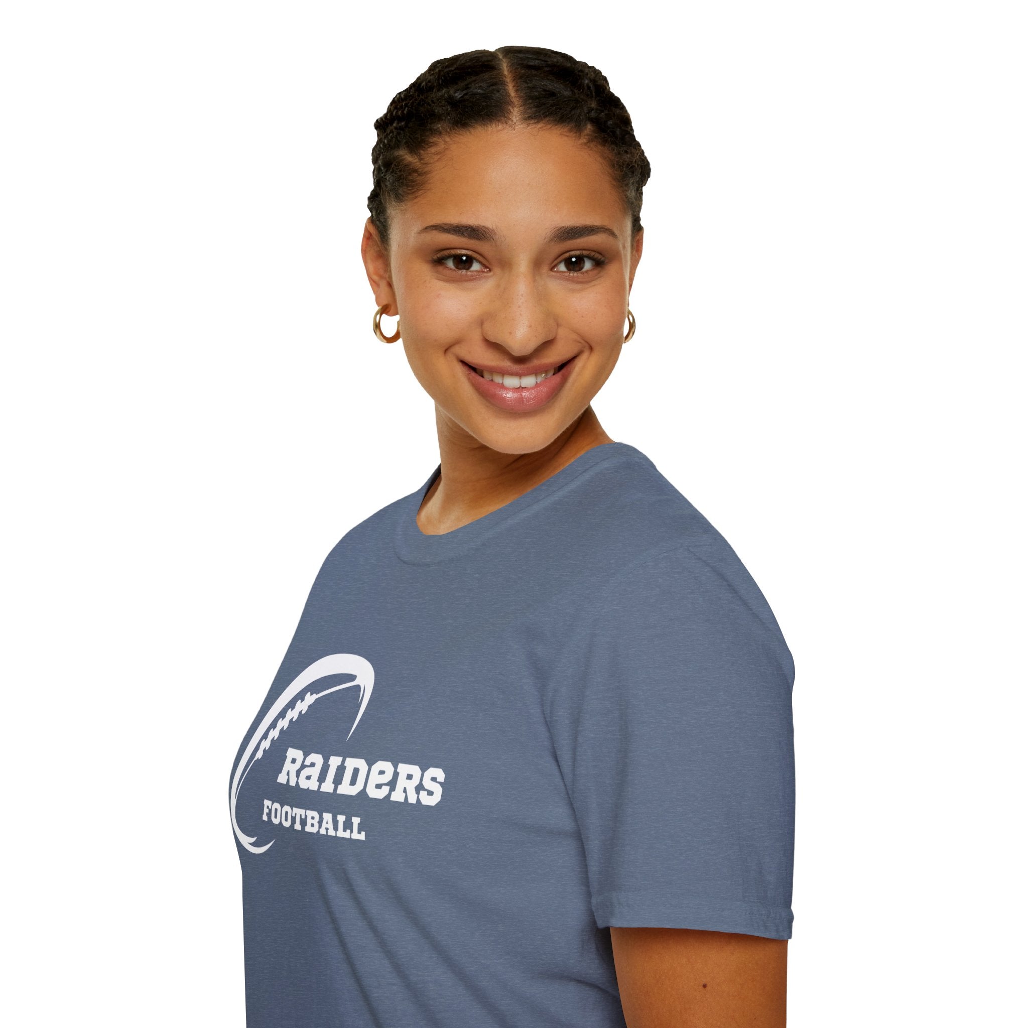 All White Raiders Fan Football Shirt, Unisex Softstyle T-Shirt, Football Fan Tee, Football Fan Gift, Sports Fan Apparel