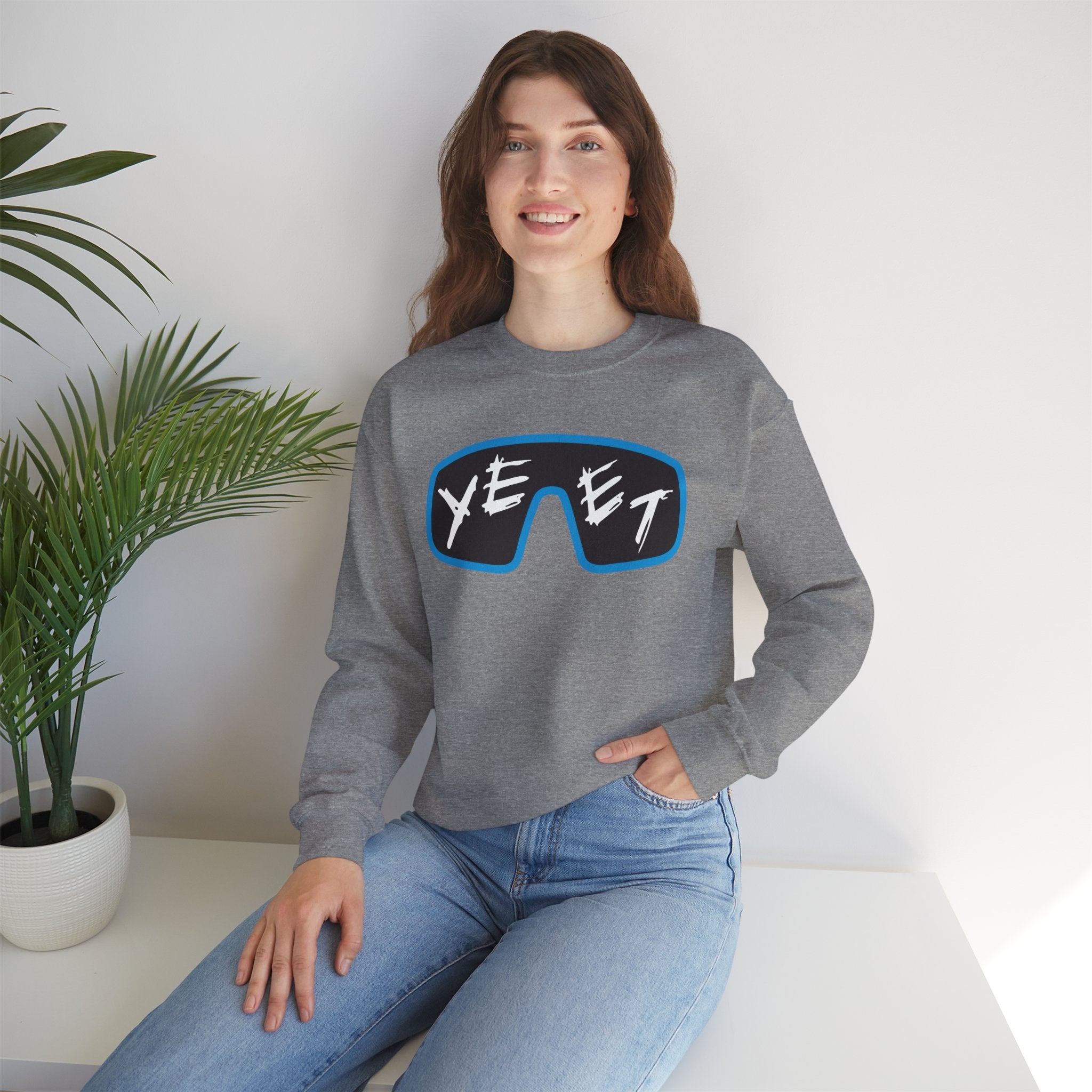 Yeet Glasses Sweatshirt, Wrestling Fan Unisex Sweatshirt - Gift for Him or Her, Casual Outwear, Heavy Blend Crewneck Sweatshirt