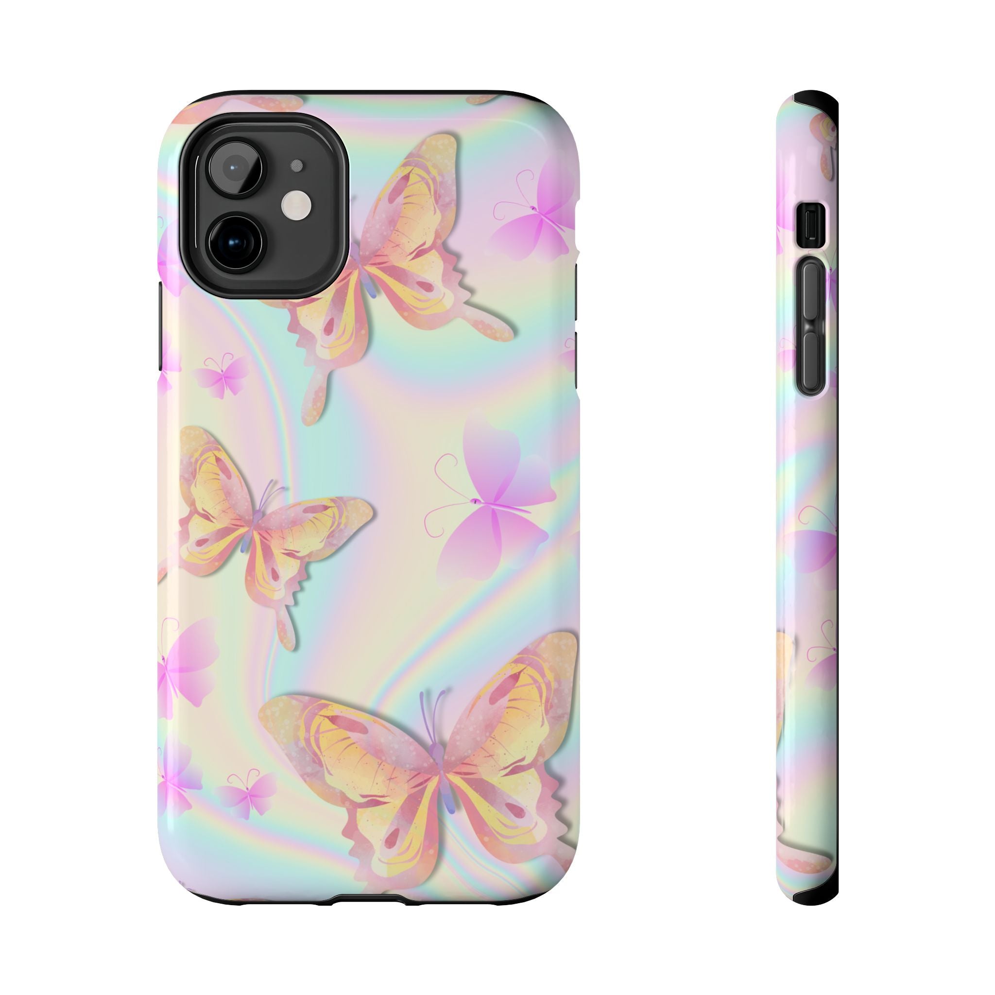 Pink and Purple Gradient Butterfly, Elegant Phone Cases, Stylish Phone Covers, Chic Phone Protectors, Fashionable Case for Her, Trendy Smartphone Accessories