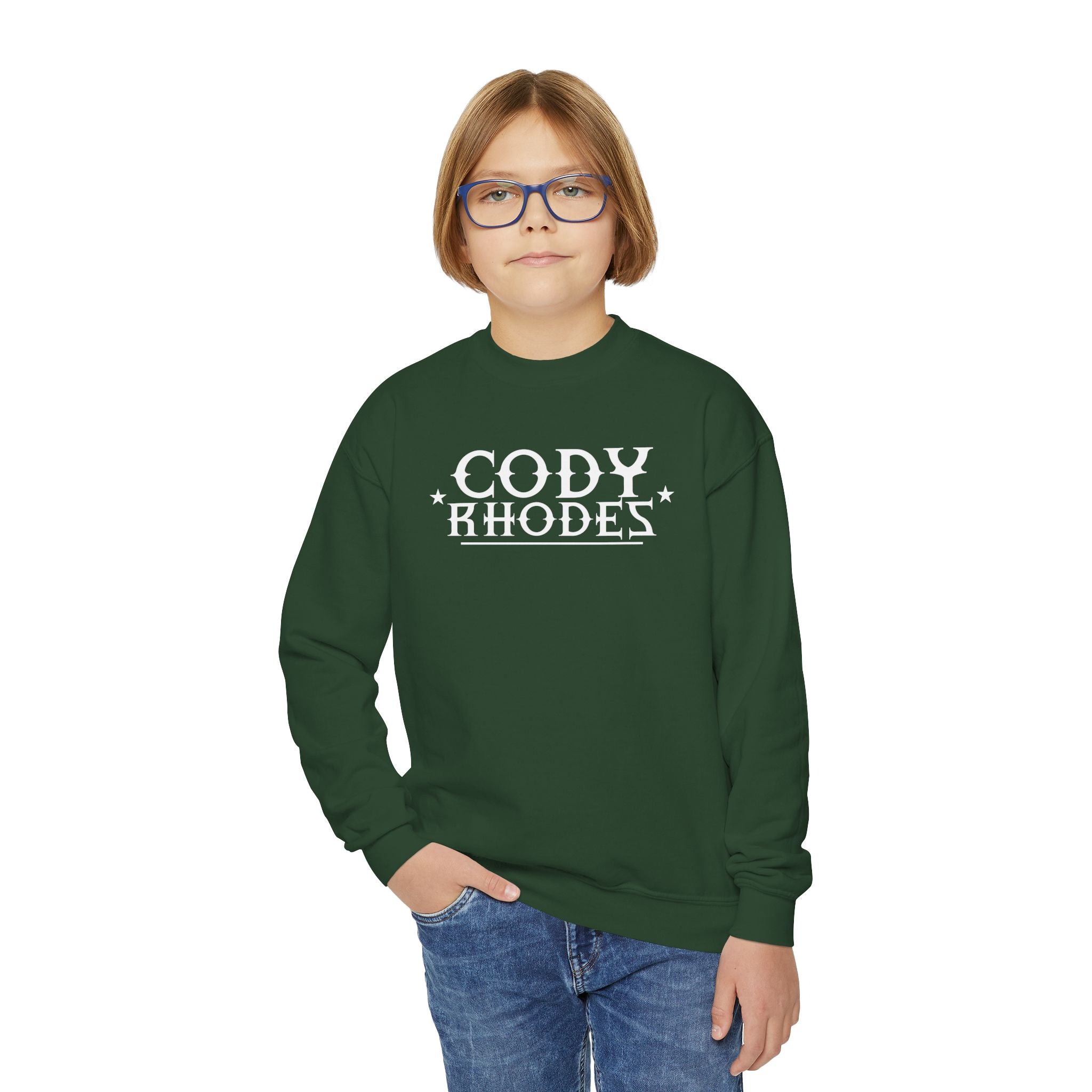 Cody Rhodes Graphic Text Design, Youth Sports Fan Crewneck Sweatshirt for Kids, Perfect Gift for Kids, Unisex Sweatshirt, Casual Outwear