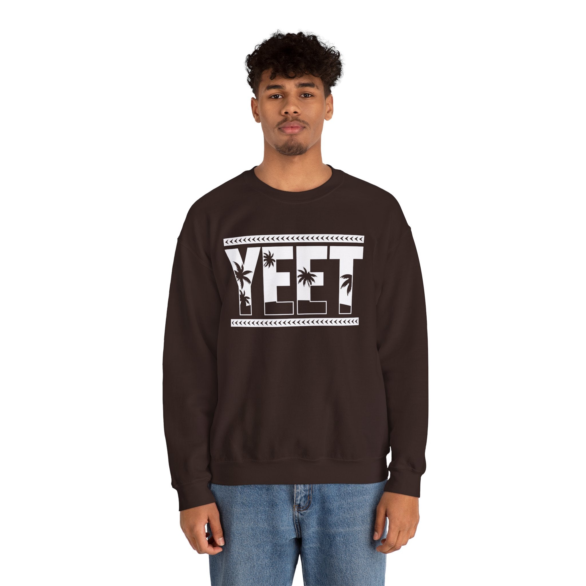 White Yeet Sweatshirt, Wrestling Fan Unisex Sweatshirt - Gift for Him or Her, Casual Outwear, Heavy Blend Crewneck Sweatshirt