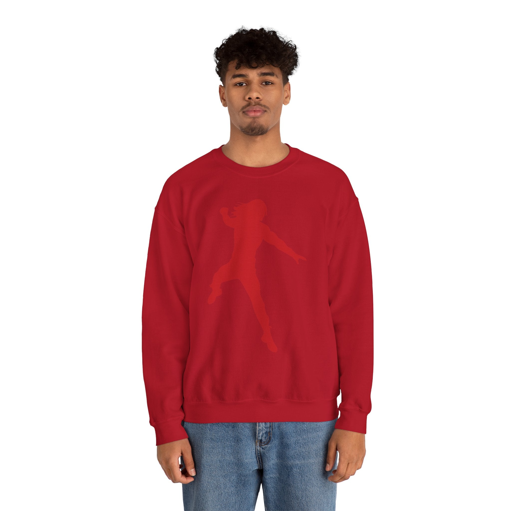 Roman Reigns Red Design, Wrestling Fan Unisex Sweatshirt - Gift for Him or Her, Casual Outwear, Graphic Design, Heavy Blend Crewneck Sweatshirt