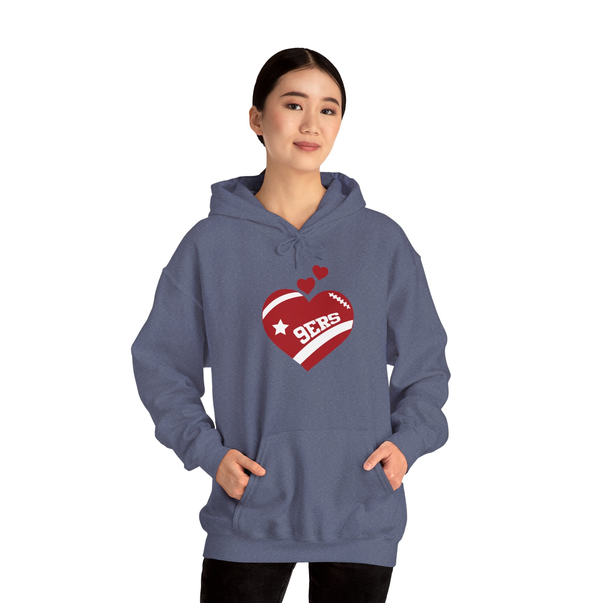 Cute Heart San Francisco Football Hoodies, SF Sports Team Sweatshirt, Football Fan Shirt, Hoodie Gift for Him-Her