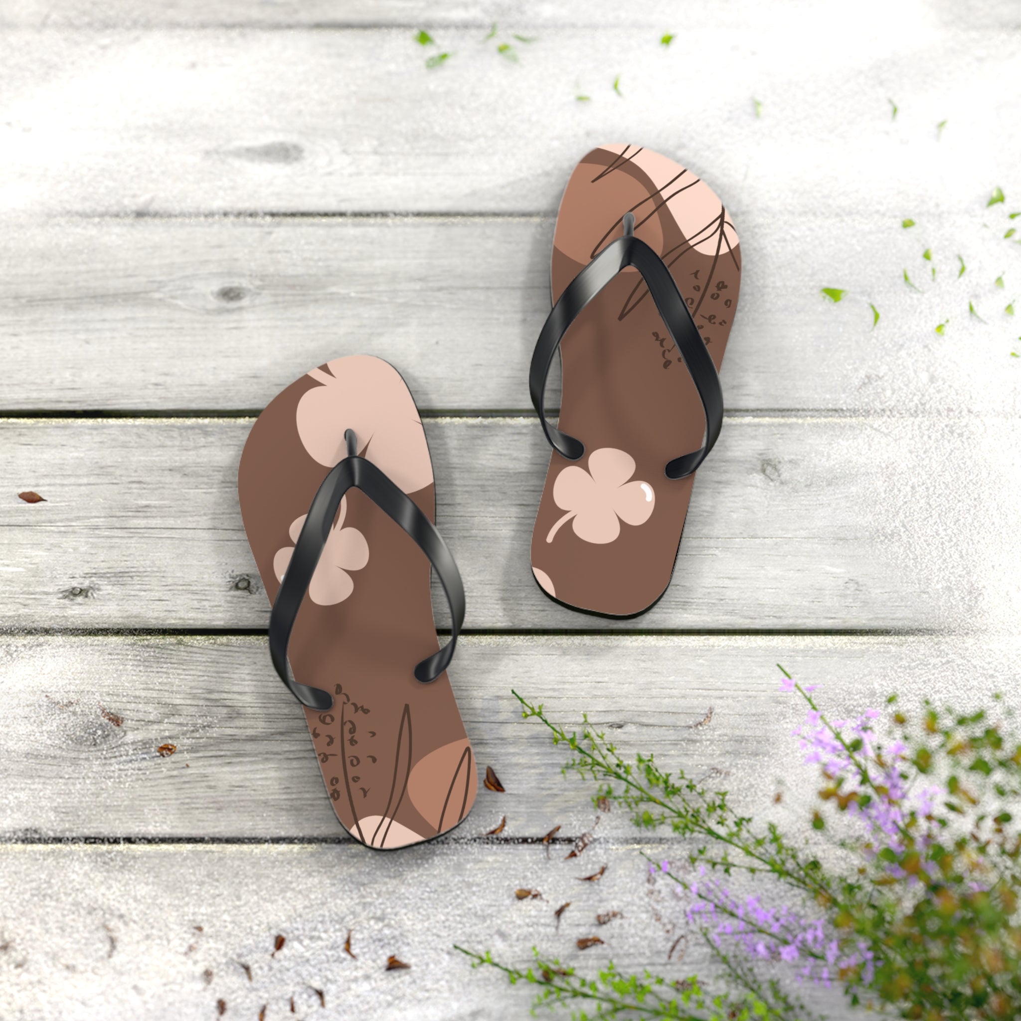 Brown, Flip Flops for Women, Cute Designs, Everyday Use, Indoor Sleepers