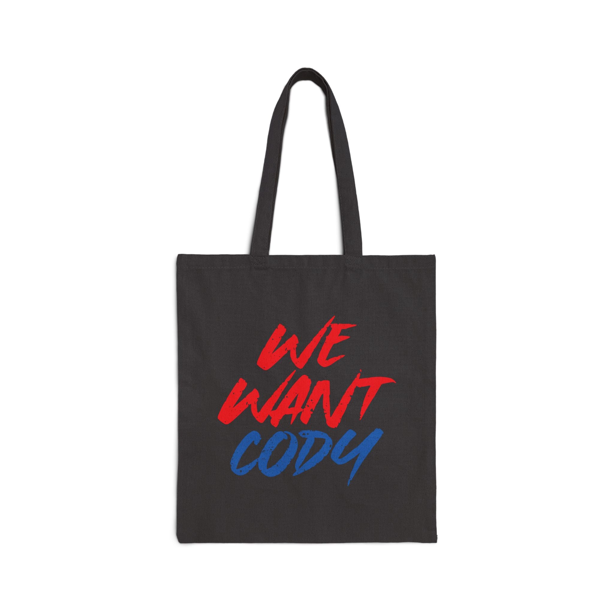 " We Want Cody "  Cody Rhodes Graphic Text Design, Sports Fan Tote Bag, Unisex , Gift Tote Bag for Him-Her