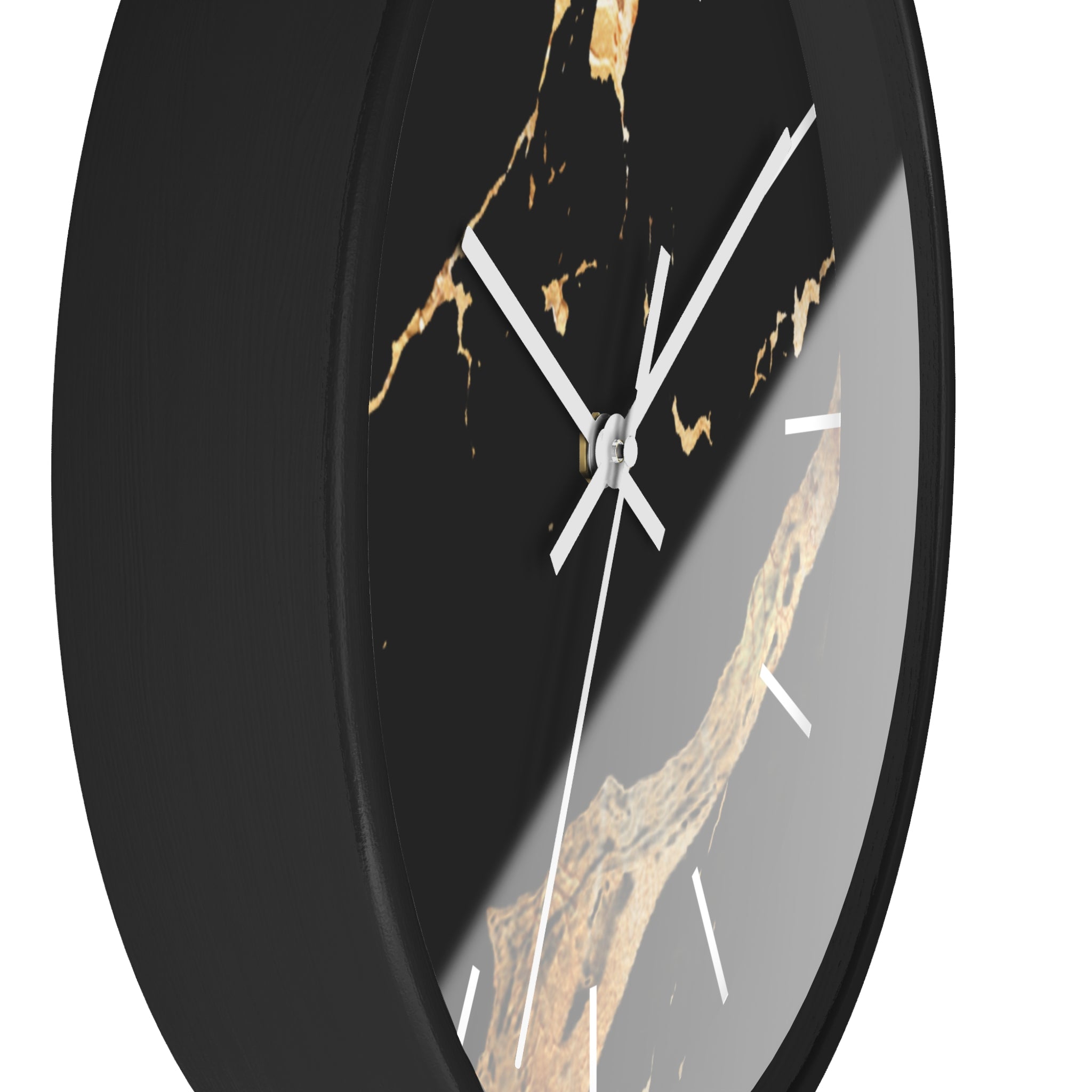 Black Gold Modern Marble Design, Elegant Wall Clock, Home Decor, Wall Art, Modern Decor for Home, Office, and Living Room