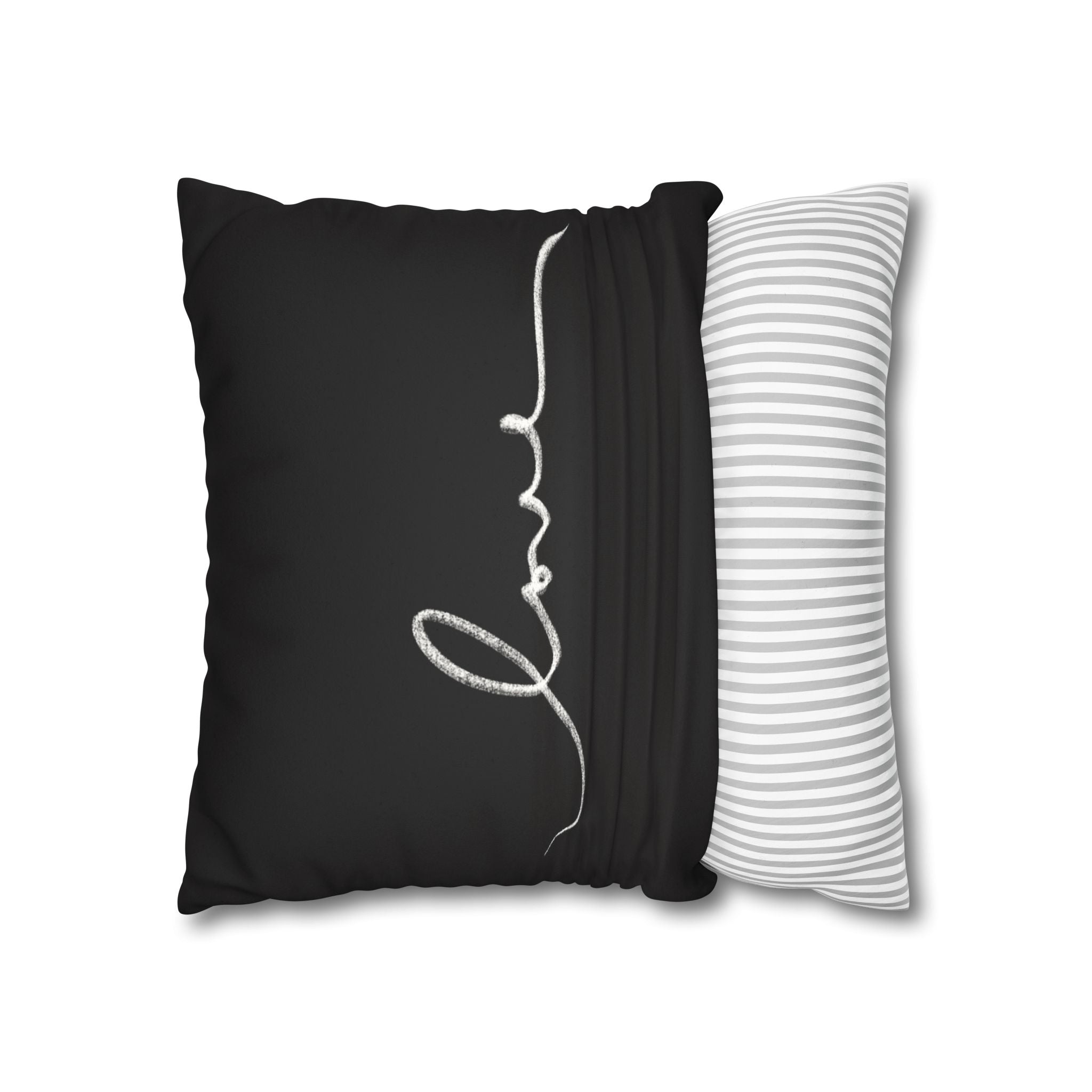 Square Pillowcase -Black Elegant Valentines - Decorative Pillows Cushion Covers for Couch Chair Bedroom Valentines Decorative, Faux Suede, Home Decor