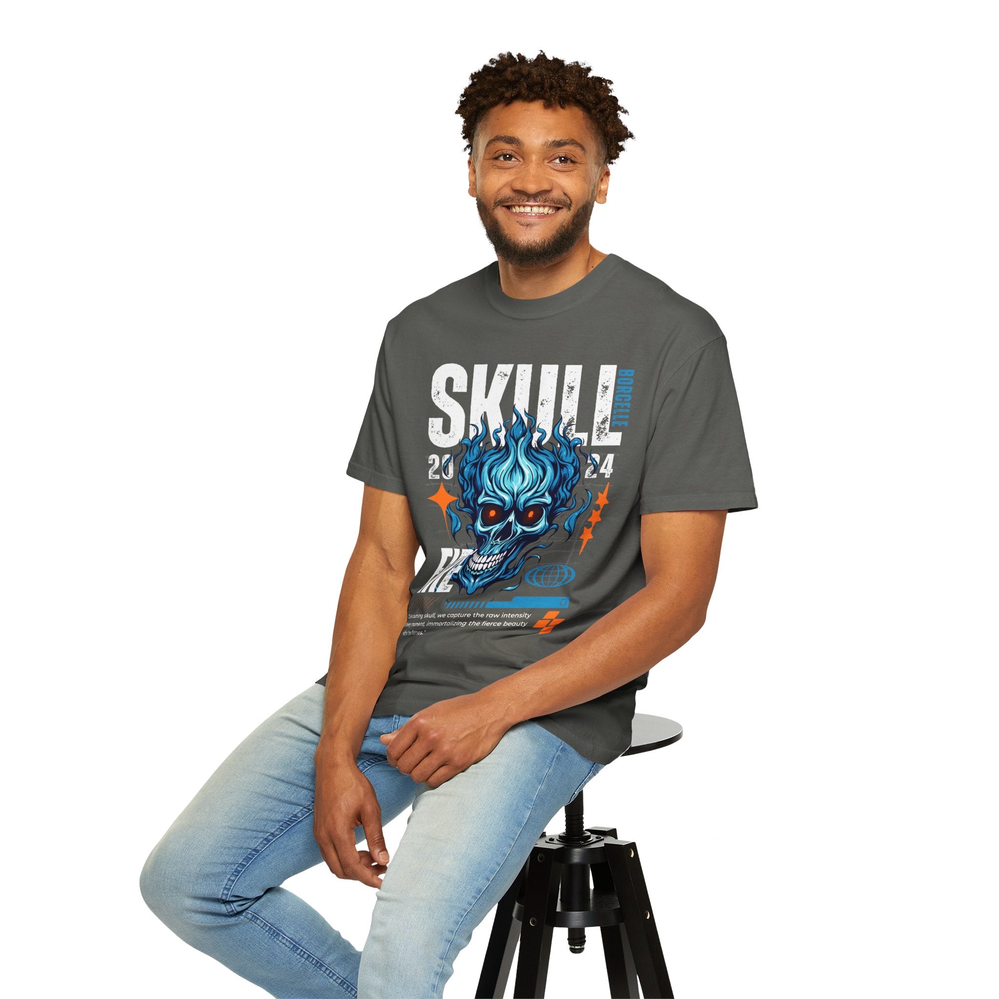 Skull Fire, Graphic Design Unisex T-shirt, Casual Cotton Outwear, Gift for Him- Gift for Her, Stylish Tee, Cool Shirt, Trendy Apparel, Comfortable Top,