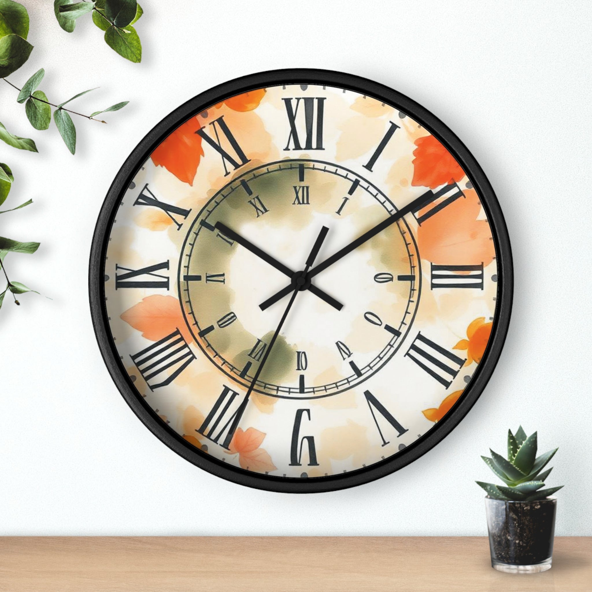 Autumn Design Elegant Wall Clock, Home Decor, Wall Art