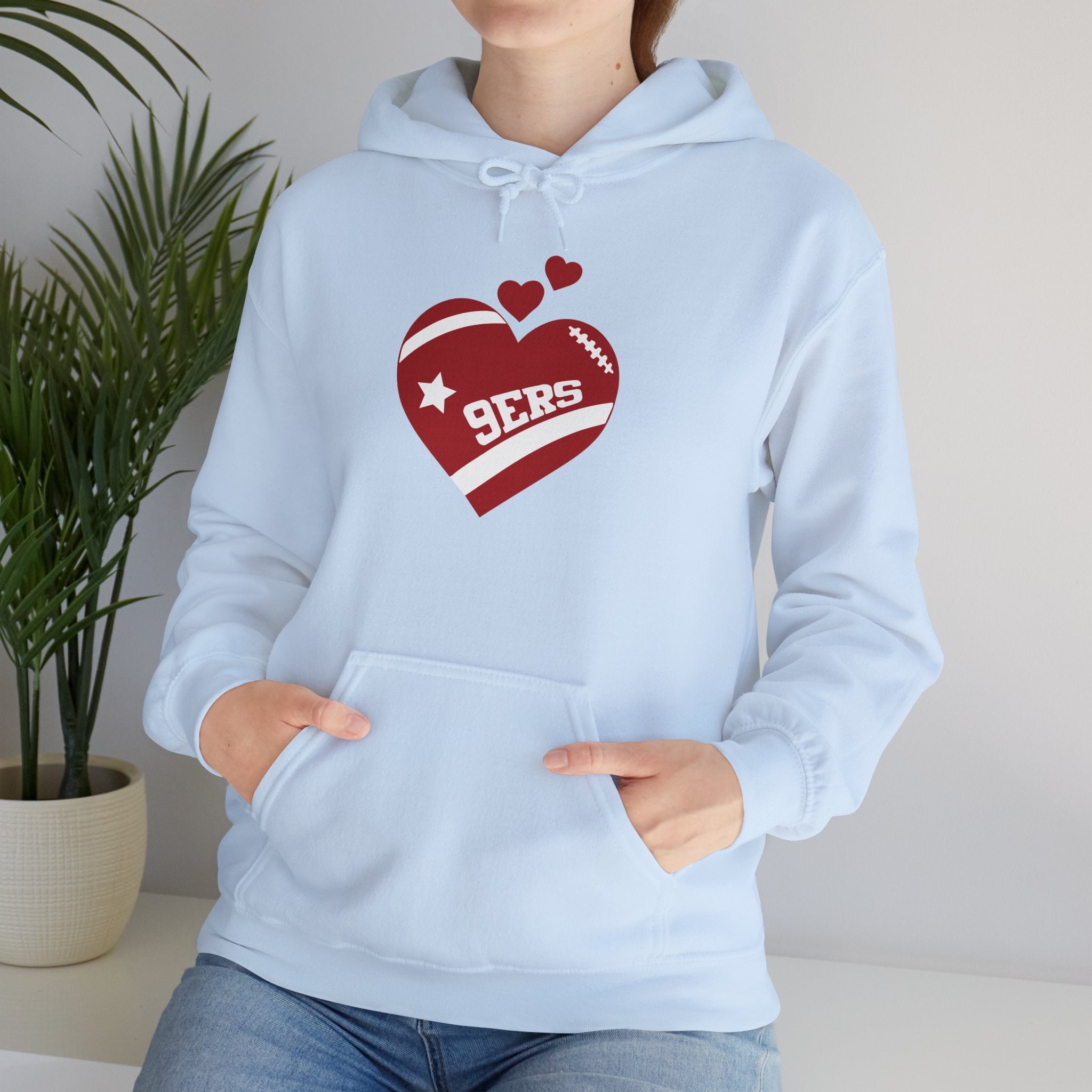 Cute Heart San Francisco Football Hoodies, SF Sports Team Sweatshirt, Football Fan Shirt, Hoodie Gift for Him-Her