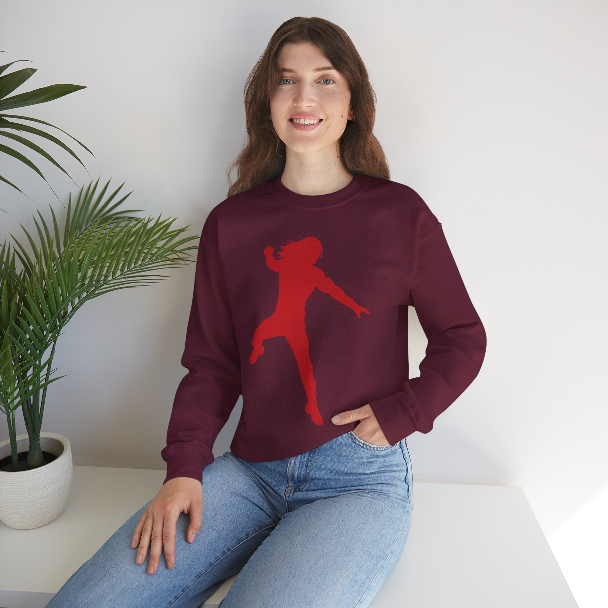 Roman Reigns Red Design, Wrestling Fan Unisex Sweatshirt - Gift for Him or Her, Casual Outwear, Graphic Design, Heavy Blend Crewneck Sweatshirt