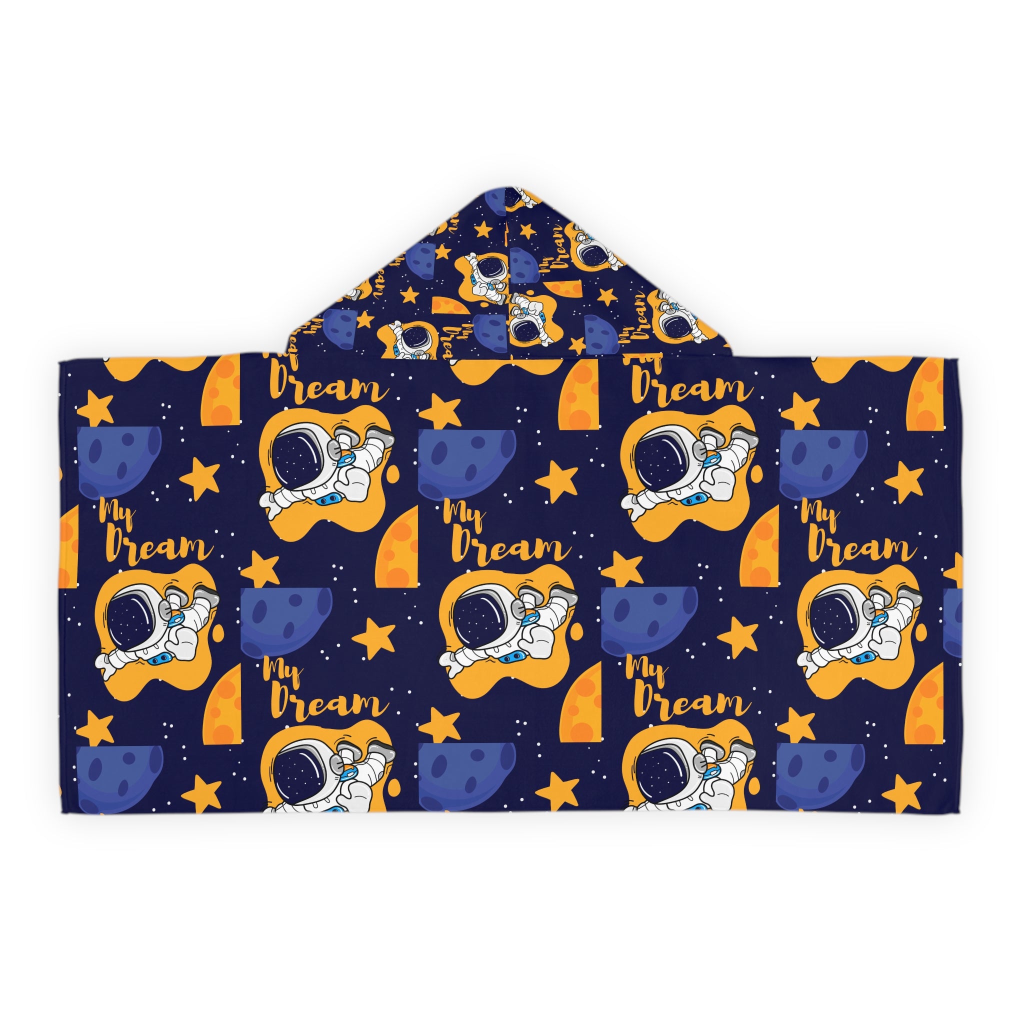 Blue My Dream Design Hooded Towel, Cute Designs - Youth Hooded Towel