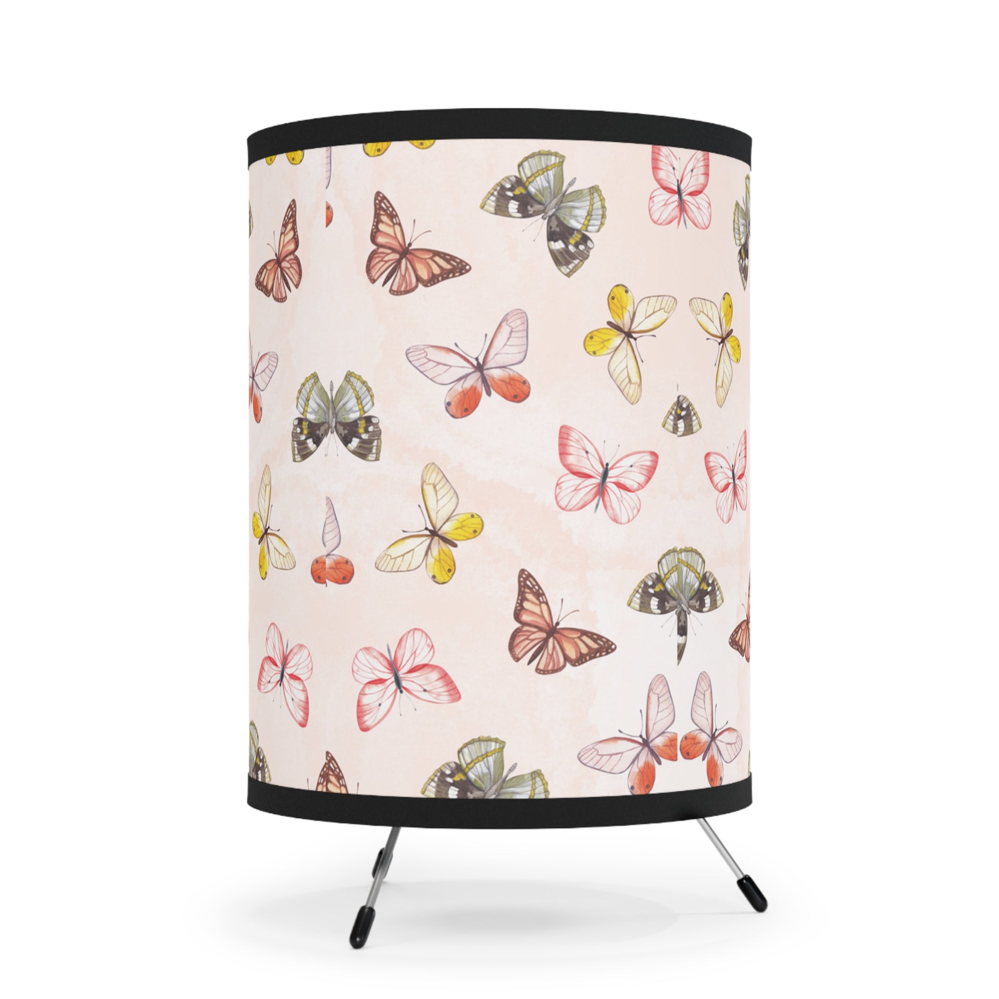 Delicate Pink Butterflies Lamp, Desk Lamp for Bedroom, Living Room, Modern Style, Floral Bedside Lamp, Home Decor