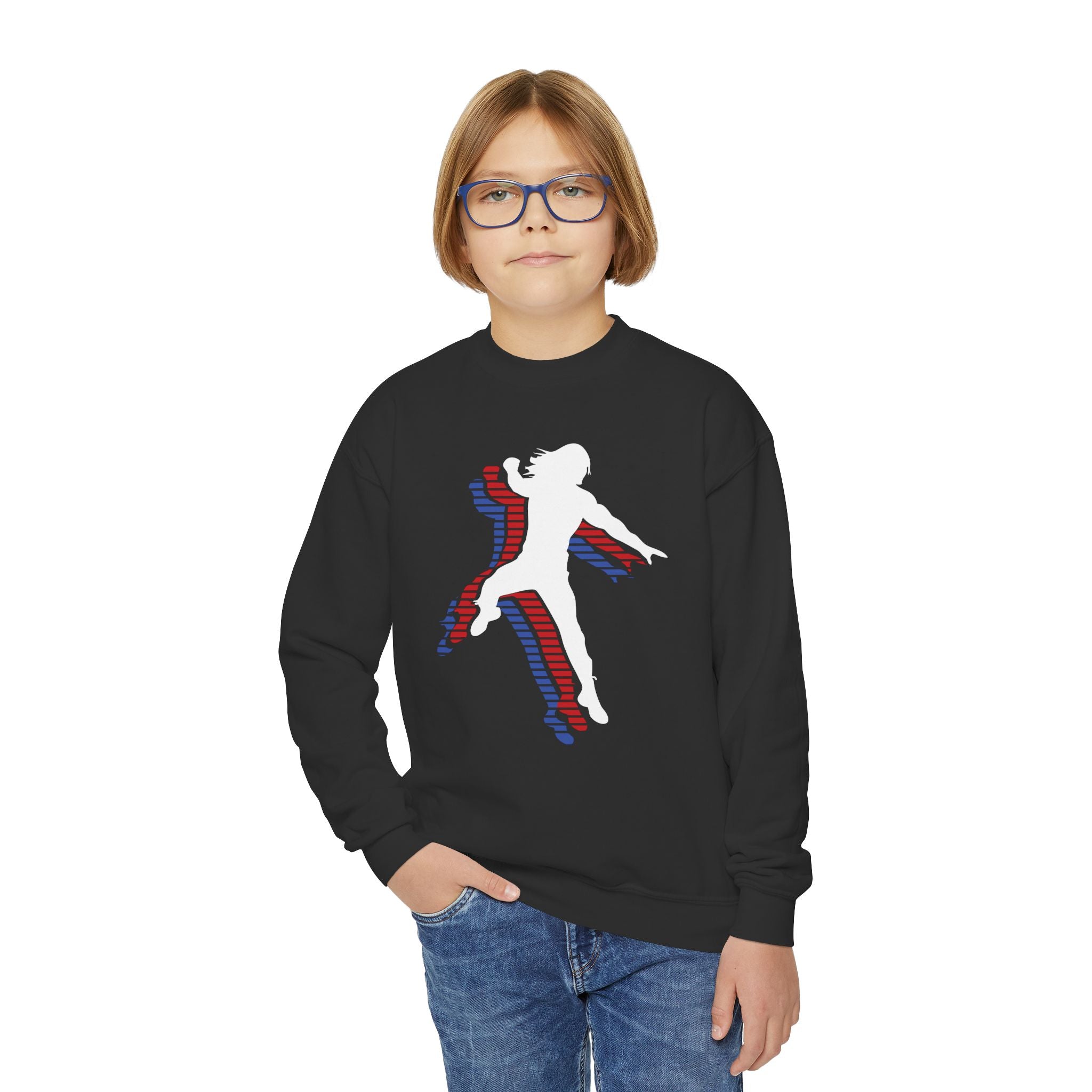 Roman Reigns Jump Tri-Color, Youth Sports Fan Crewneck Sweatshirt for Kids, Perfect Gift for Kids, Unisex Sweatshirt, Casual Outwear, Graphic Sweatshirt