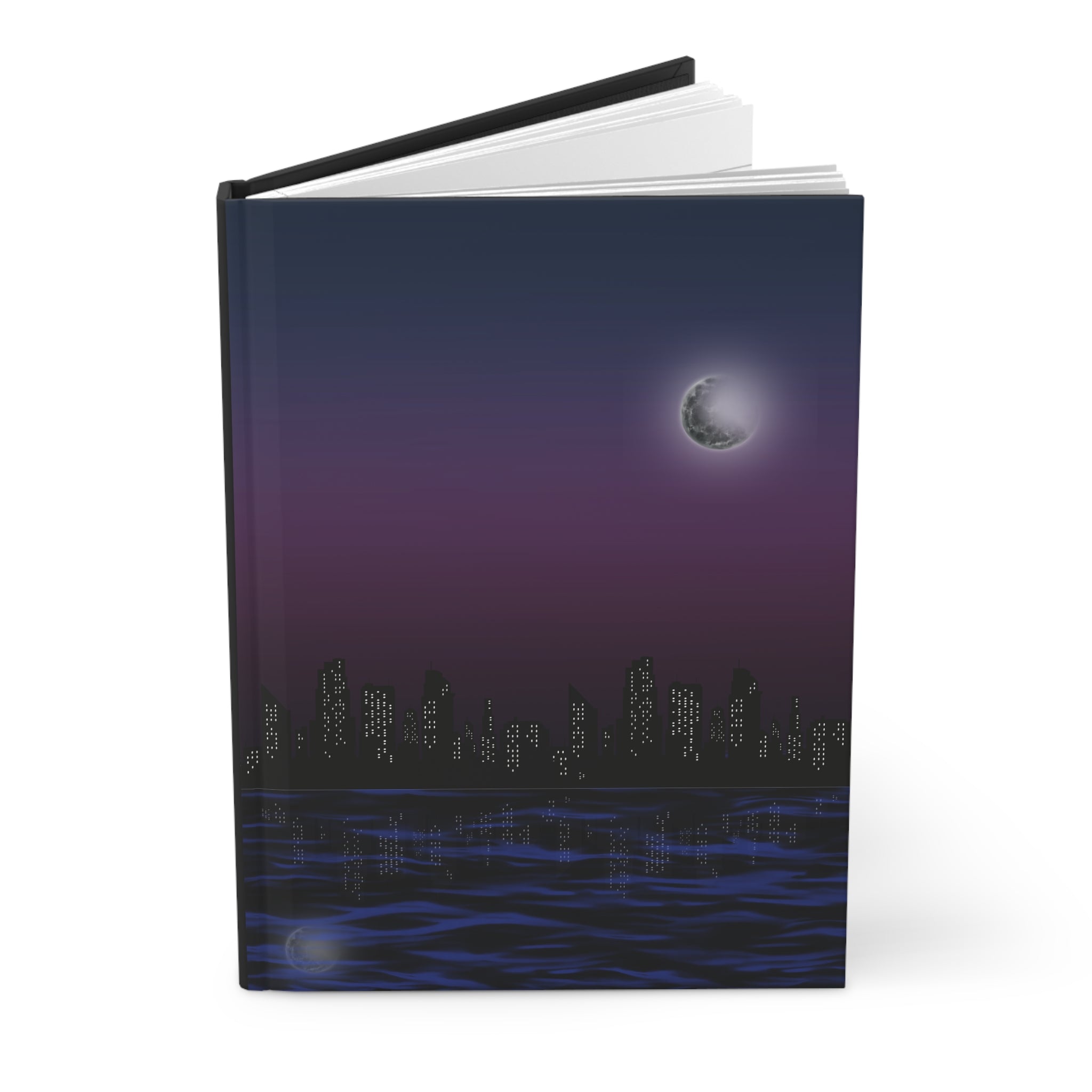 Purple Black City Night Silhouette Journal, Hardcover Journal Matte, Lined Pages Notebook for Writing, Bullet Journal, Travel Diary, Planner