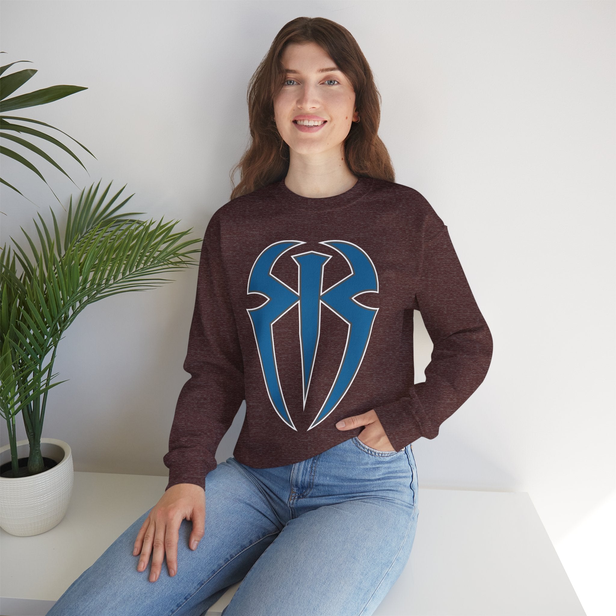 Roman Reigns Cool Graphic Design, Wrestling Fan Unisex Sweatshirt - Gift for Him or Her, Casual Outwear, Heavy Blend Crewneck Sweatshirt