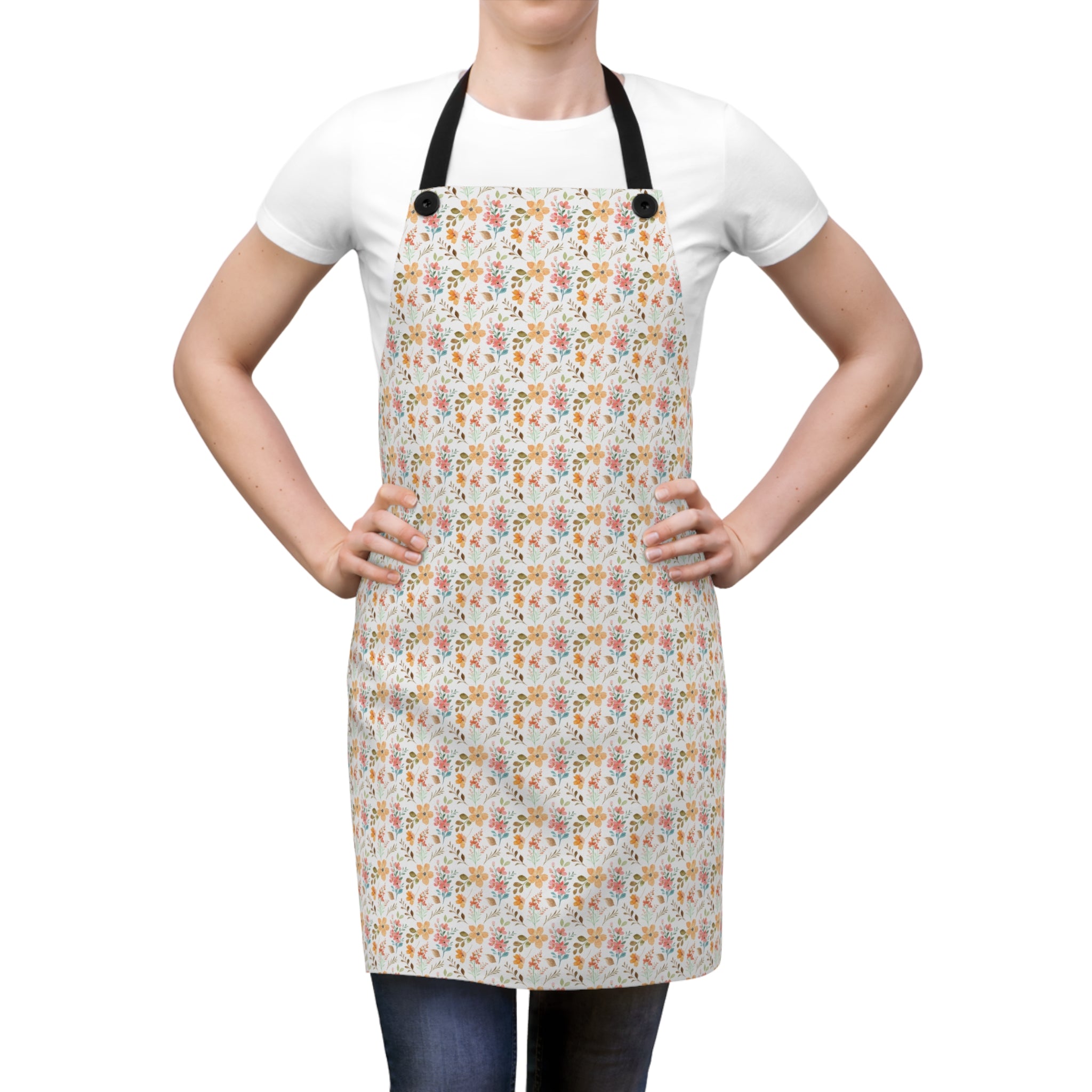 Pastel Colors Organic Floral Pattern, Unisex Apron, Apron for Her, Apron for Him, Food Lover, Kitchen Accessories